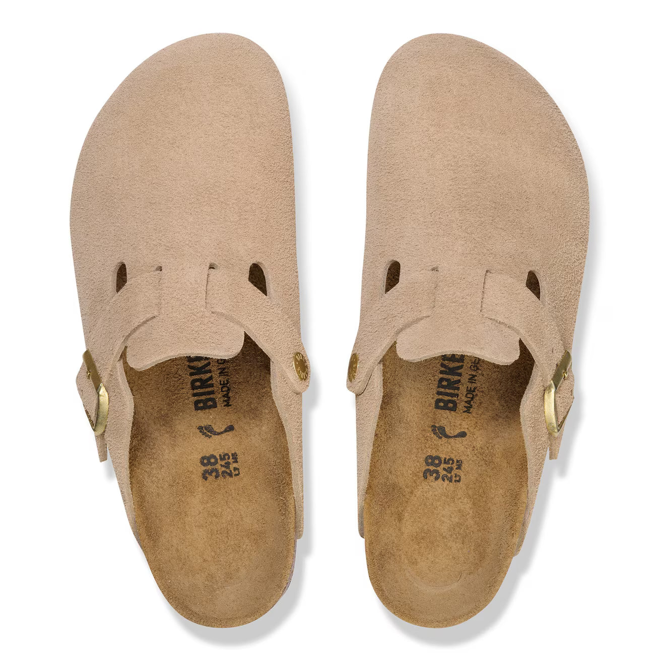 Birkenstock unisex pistokkaat Boston Narrow Suede Leather Sandcastle, beige