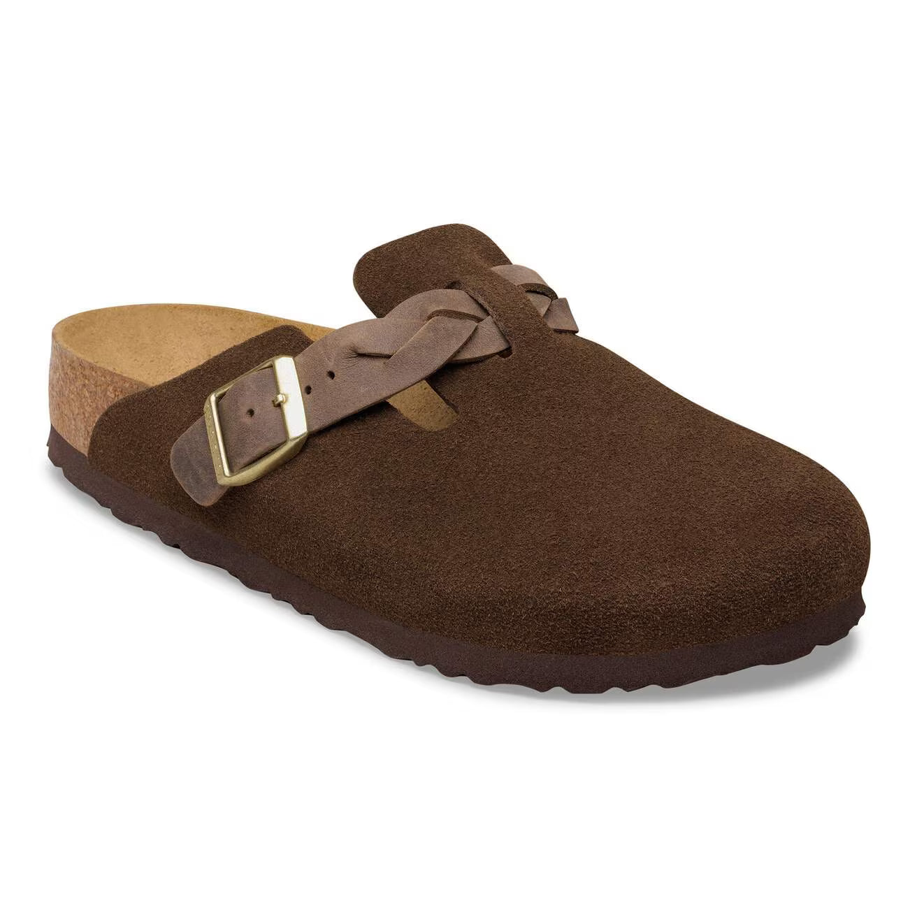 Birkenstock unisex pistokkaat Boston Narrow Suede Leather, Tummanruskea