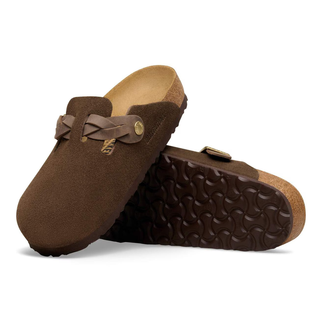 Birkenstock unisex pistokkaat Boston Narrow Suede Leather, Tummanruskea
