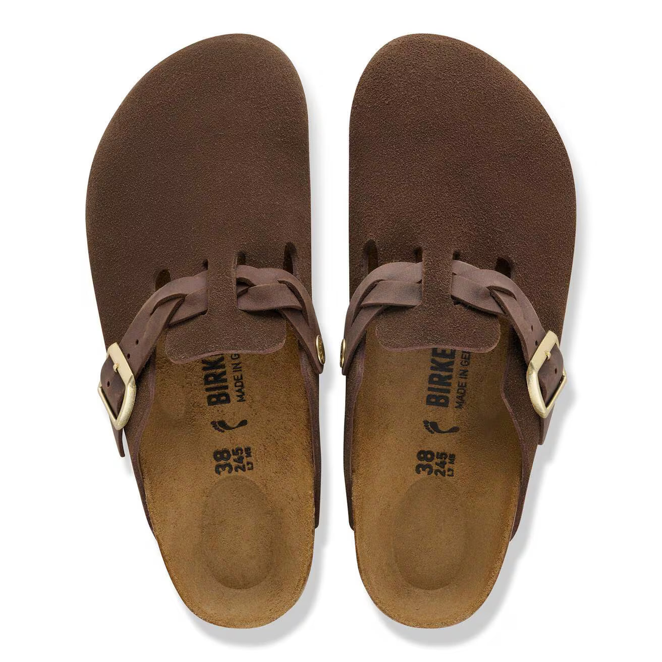 Birkenstock unisex pistokkaat Boston Narrow Suede Leather, Tummanruskea