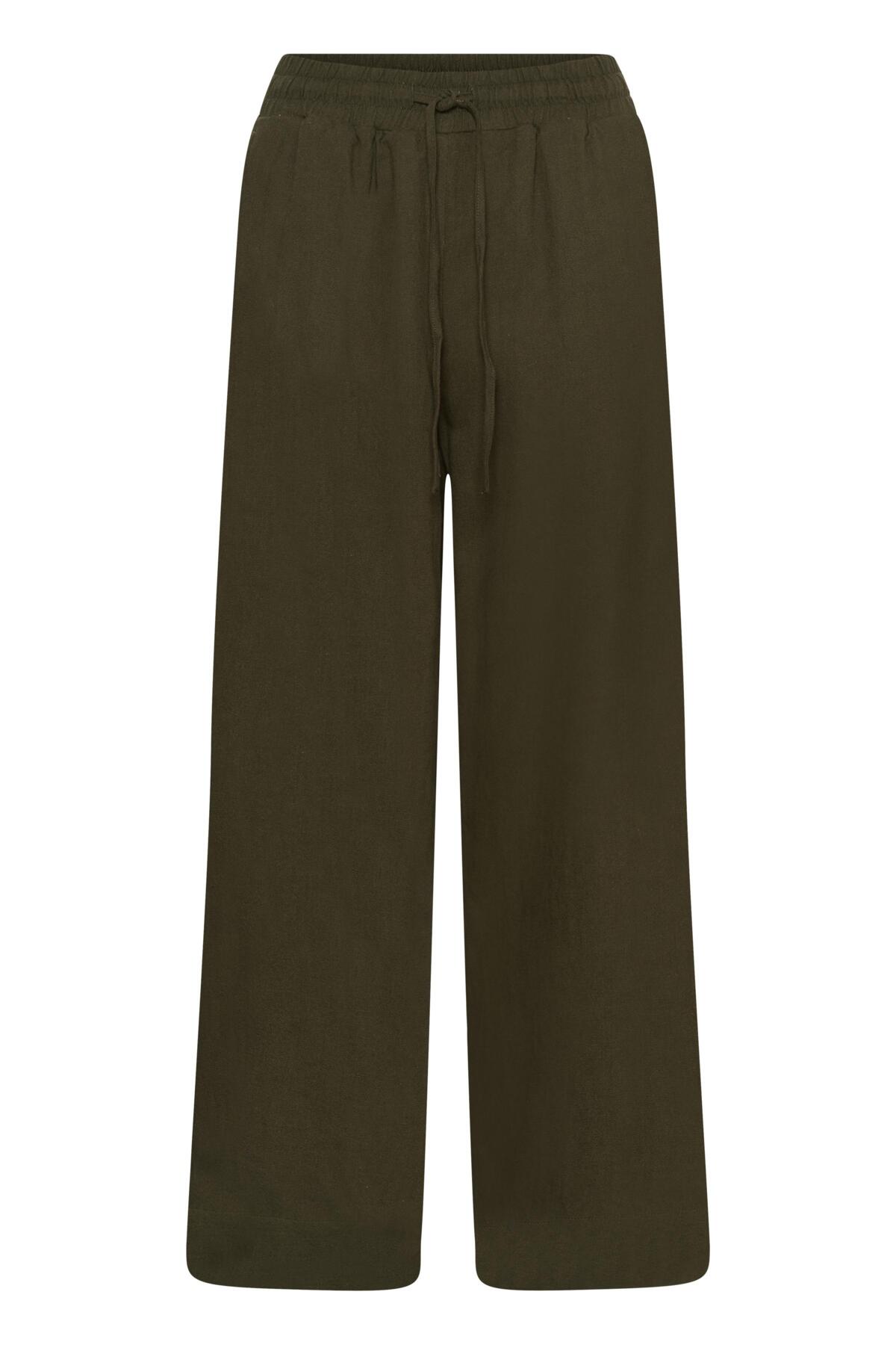 My Essential Wardrobe naisten suorat housut Dias Pant, tummanvihreä