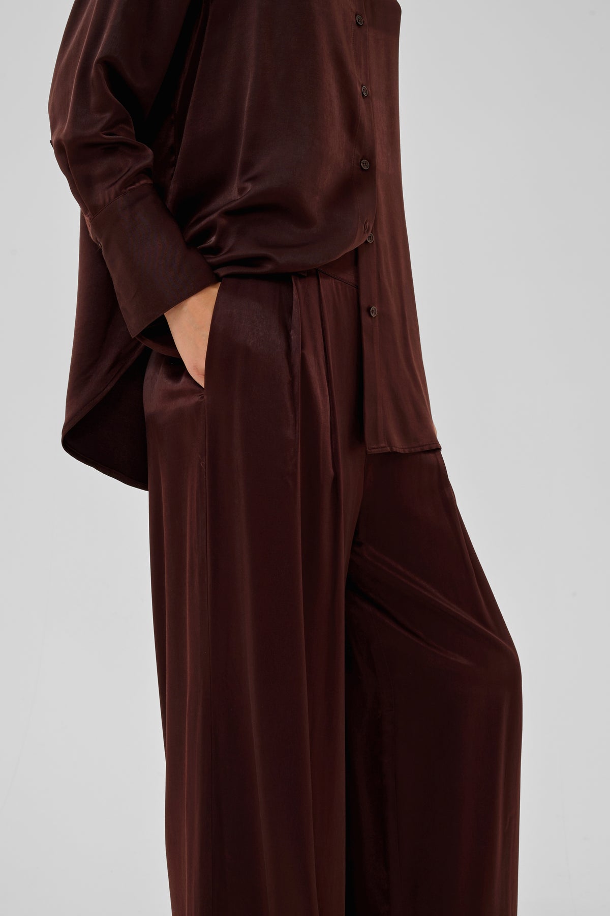 My Essential Wardrobe naisten housut MWEstelle Wide pant, Chocolate Plum