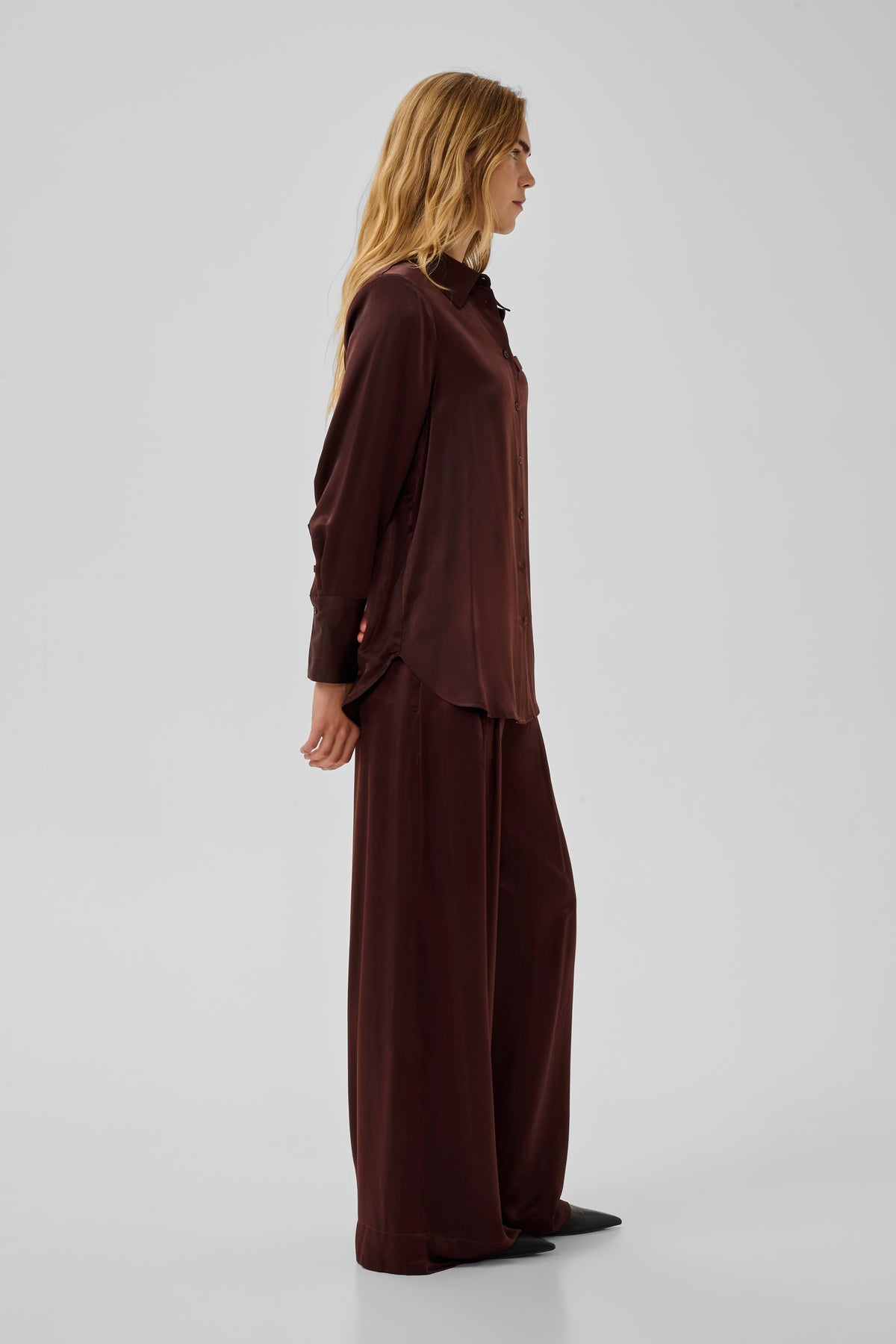 My Essential Wardrobe naisten housut MWEstelle Wide pant, Chocolate Plum