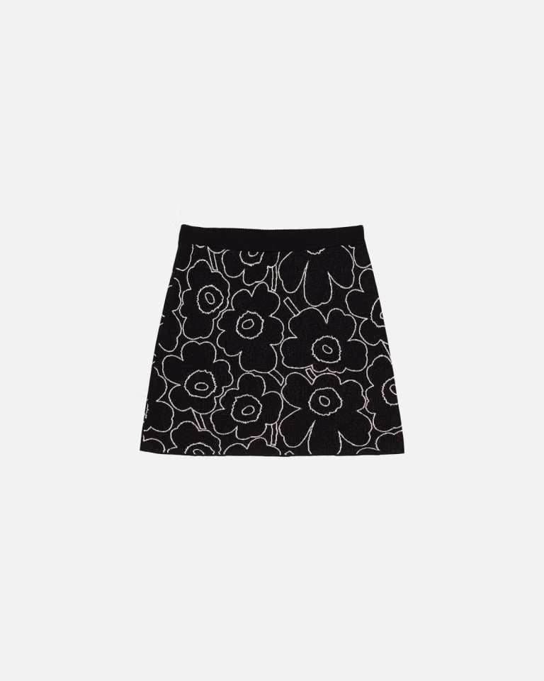 Marimekko naisten hame Vapaus Piirto Unikko, musta kuosi