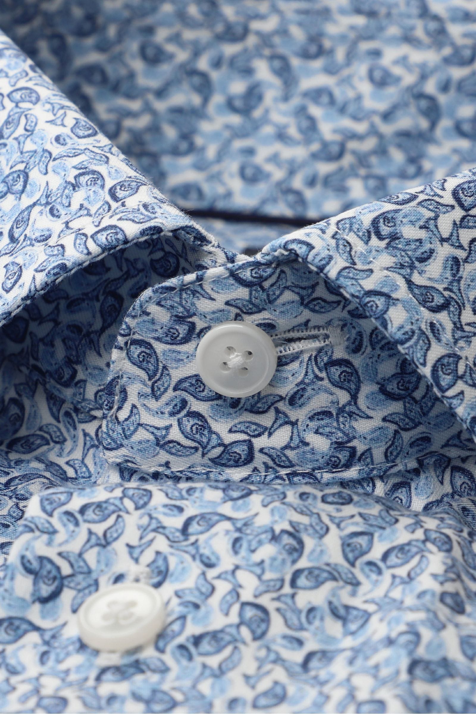 Olymp kauluspaita SS Luxor Modern Fit Microprint, vaaleansininen