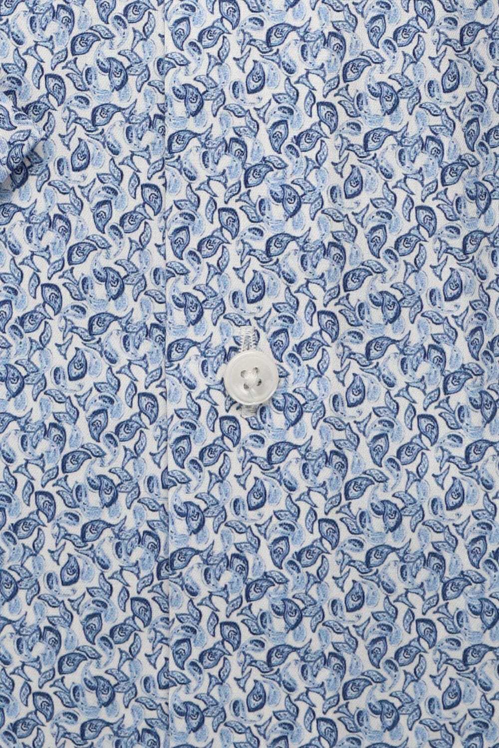 Olymp kauluspaita SS Luxor Modern Fit Microprint, vaaleansininen