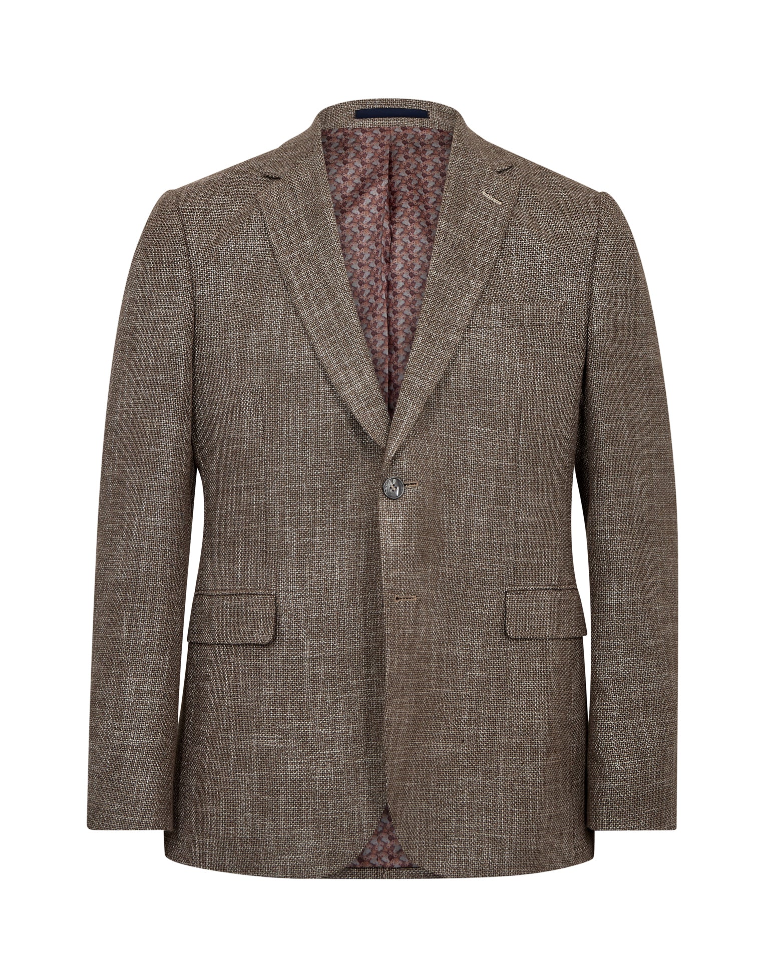 Gino Marcello miesten bleiseri Linen Look Blazer, ruskea kuosillinen