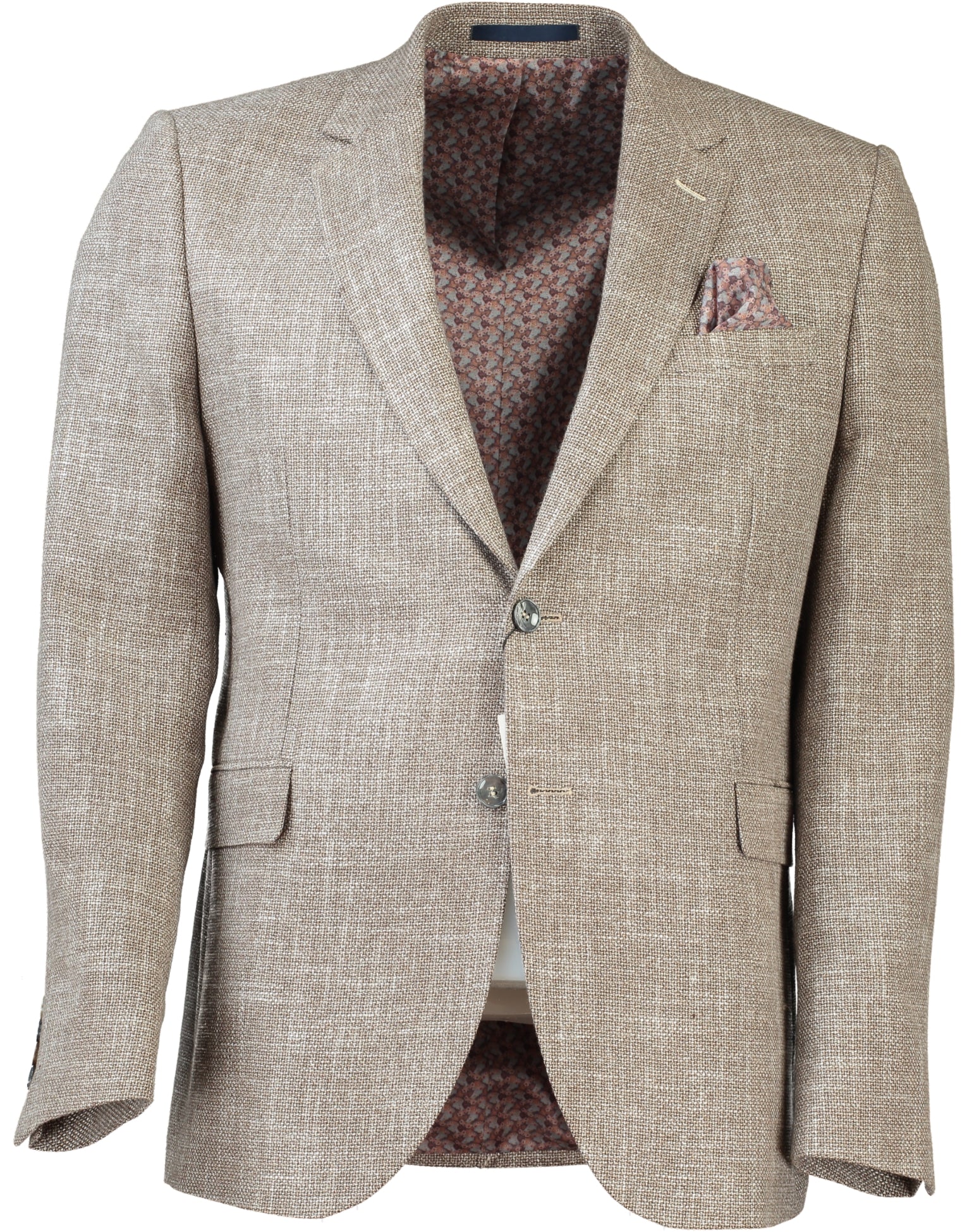Gino Marcello miesten bleiseri Linen Look Blazer, ruskea kuosillinen