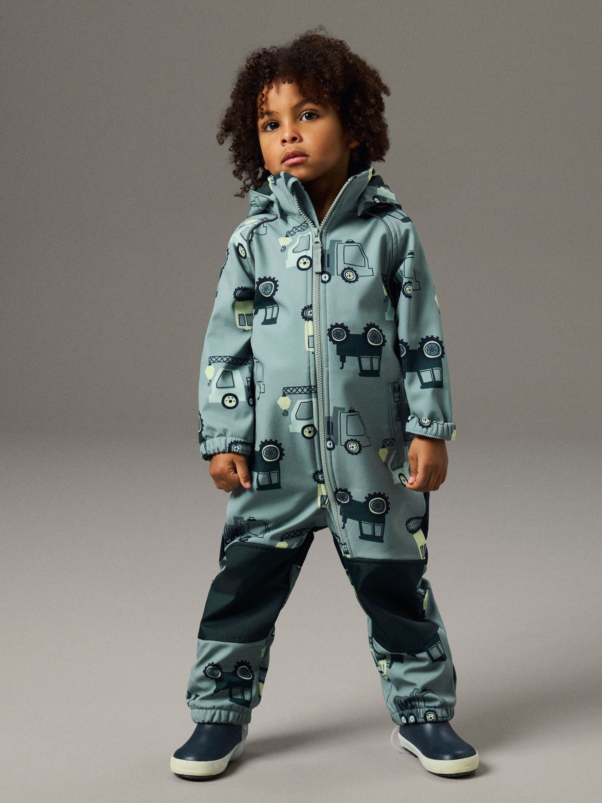 Name It lasten softshell haalari NMMALFA08 SOFTSHELL SUIT NOOS, kuosi vihreä