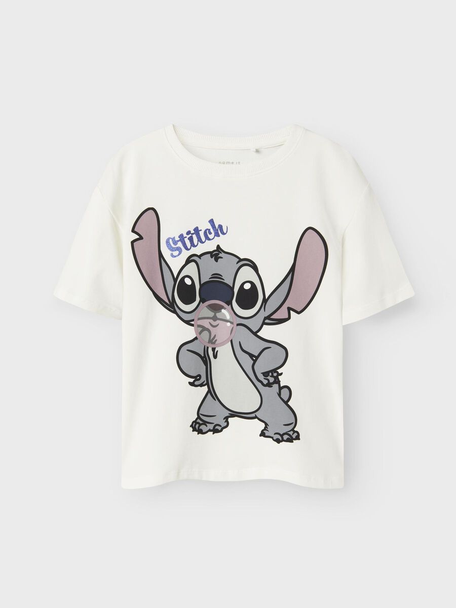 Name It lasten t-paita NKFAKUN STITCH REG TOP NOOS, luonnovalkoinen