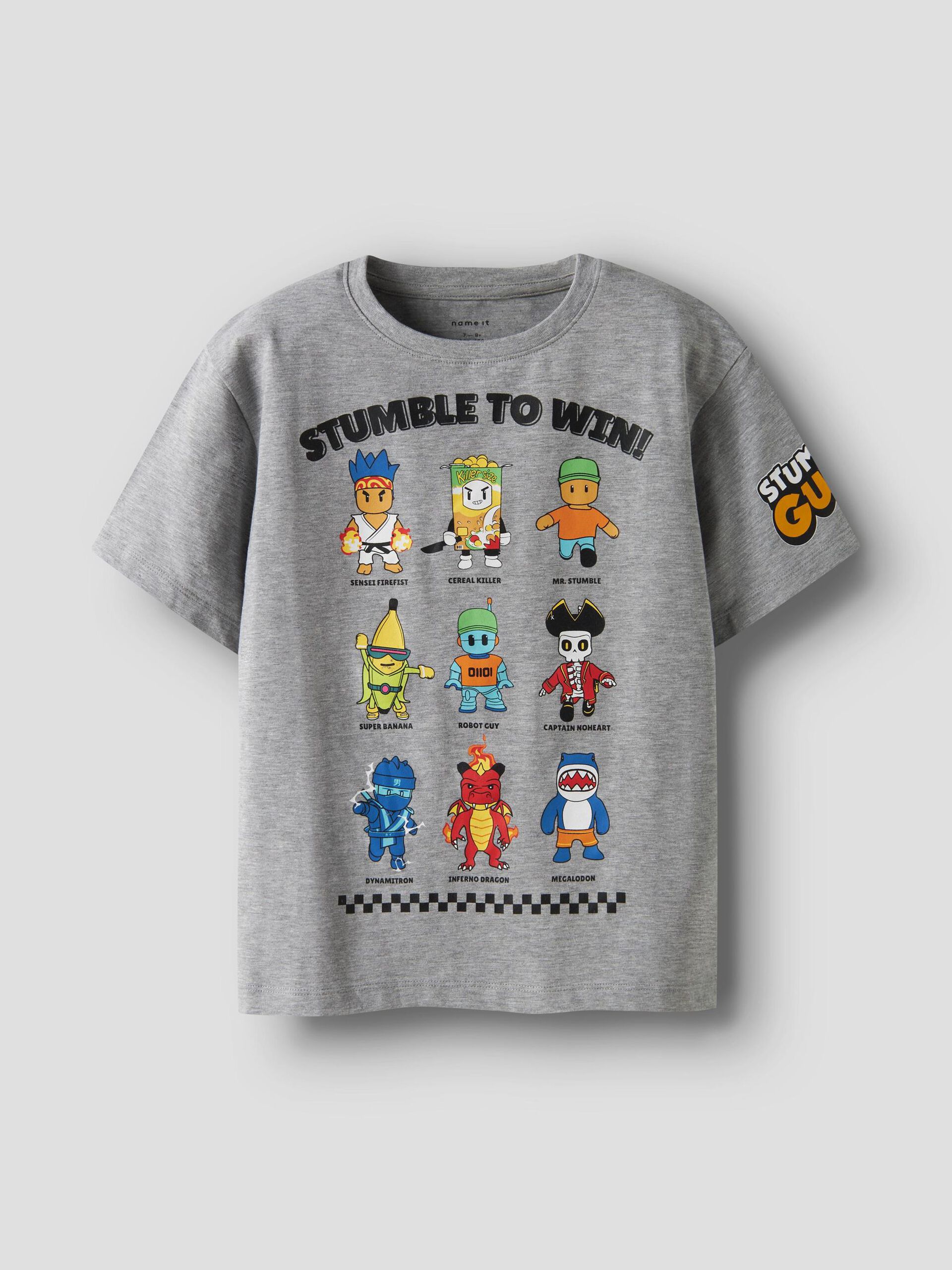 Name It lasten t-paita NKMSTUFF STUMBELG SS NREG TOP, keskiharmaa