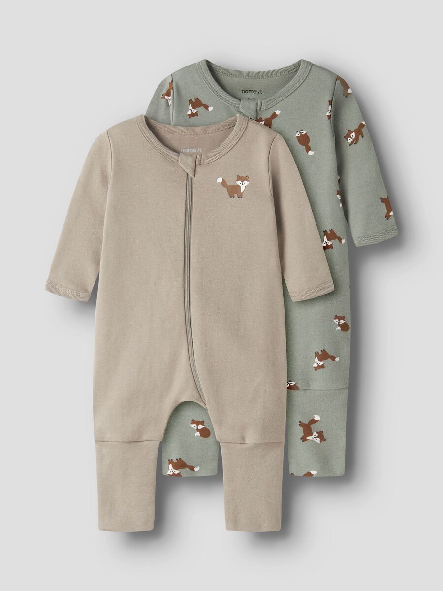 Name It yöasu NBMNIGHTSUIT 2P ZIP FF FOX, vaaleanvihreä