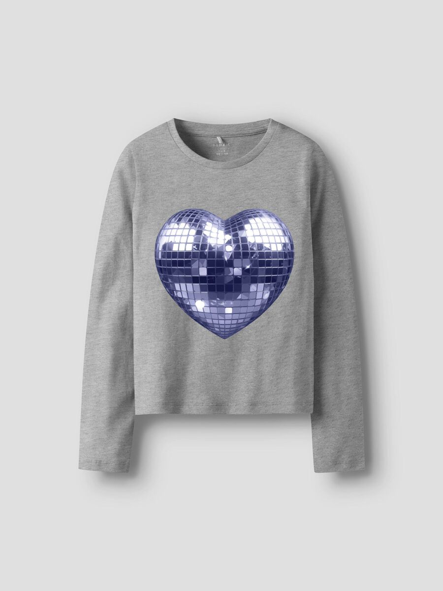 Name It lasten pitkähihainen paita NKFTHELMAS LS SHORT TOP, keskiharmaa