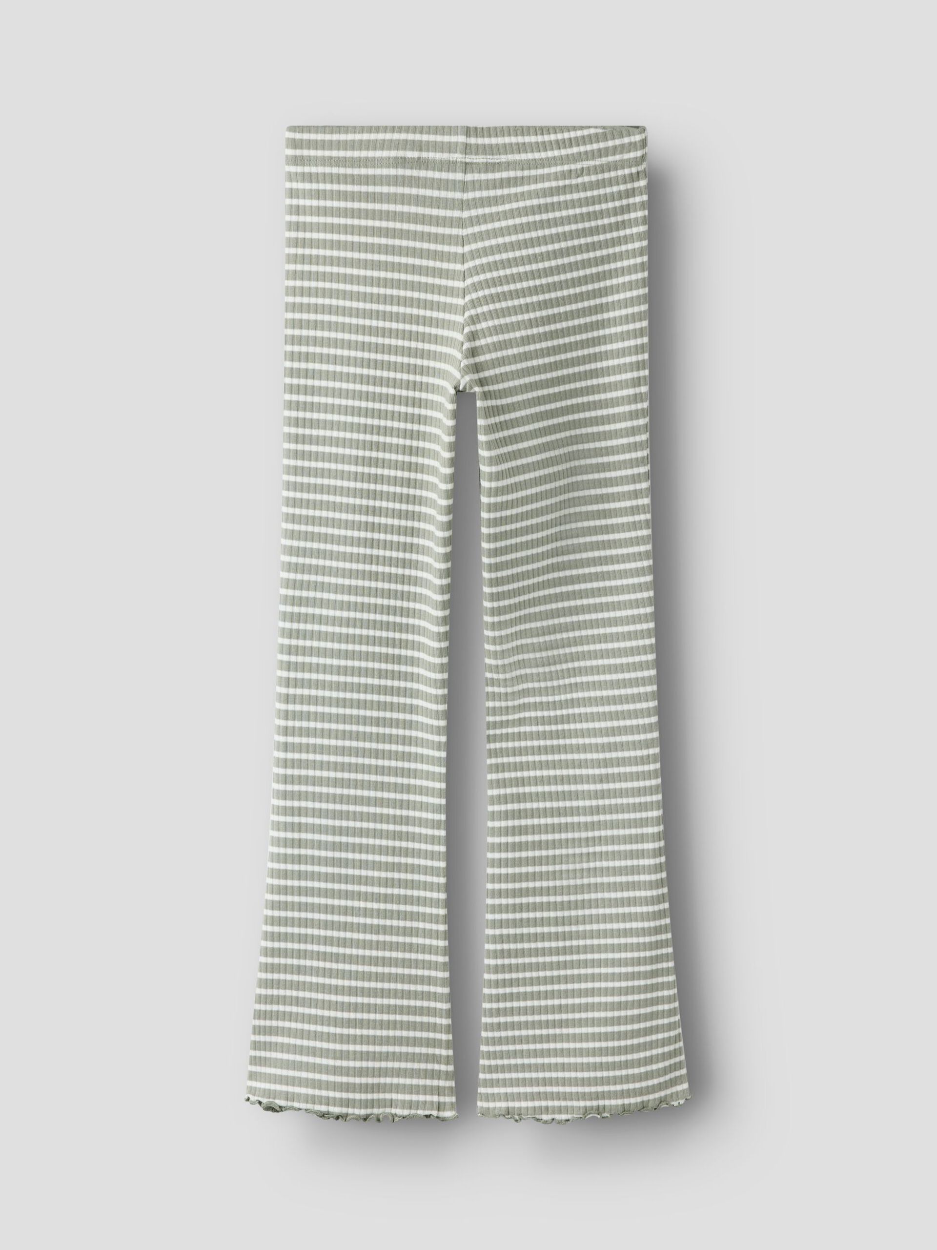 Name It lasten housut NKFVEMMA FLARE PANT, raidallinen vihreä