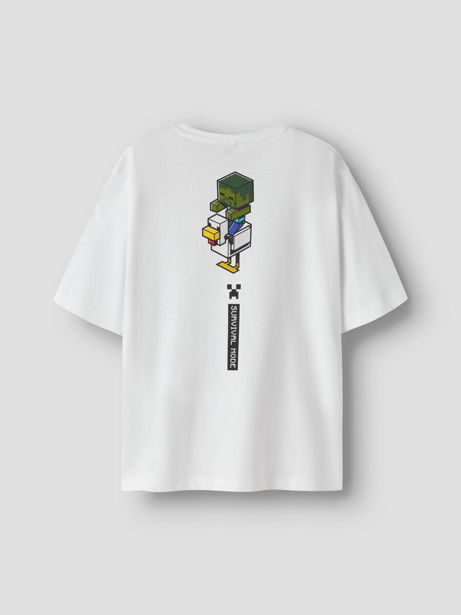 Name It lasten t-paita Minecraft, valkoinen