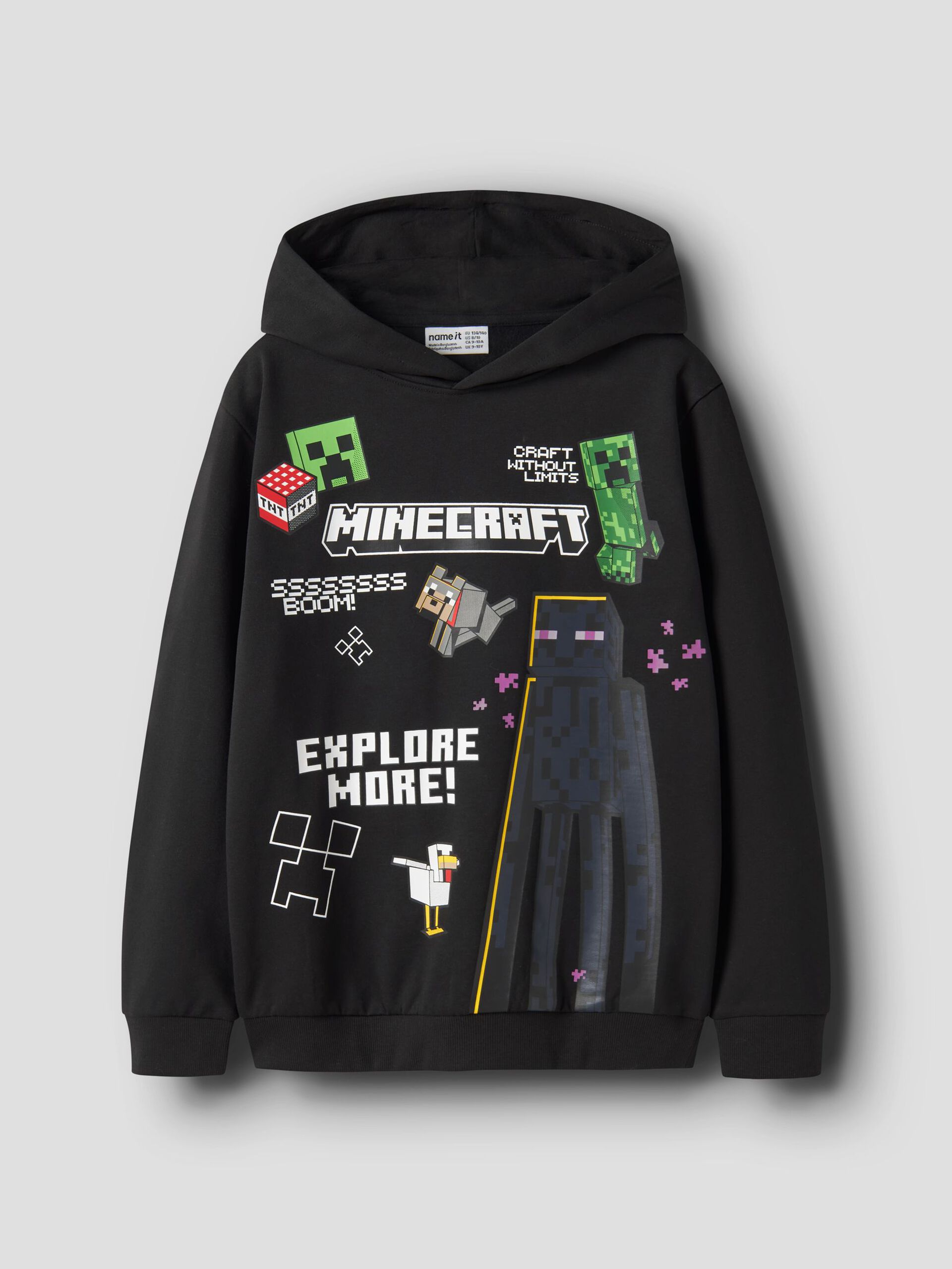 Name It lasten Minecraft-teemainen huppari, musta