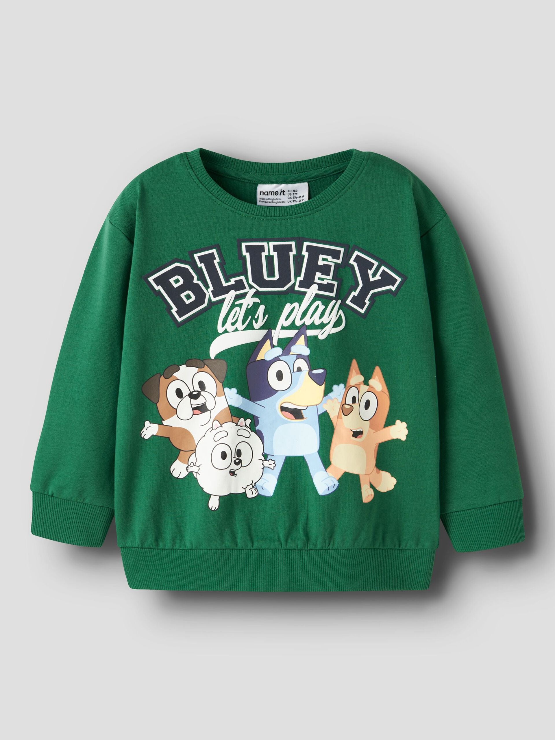 Name It lasten collegepaita Bluey, vihreä