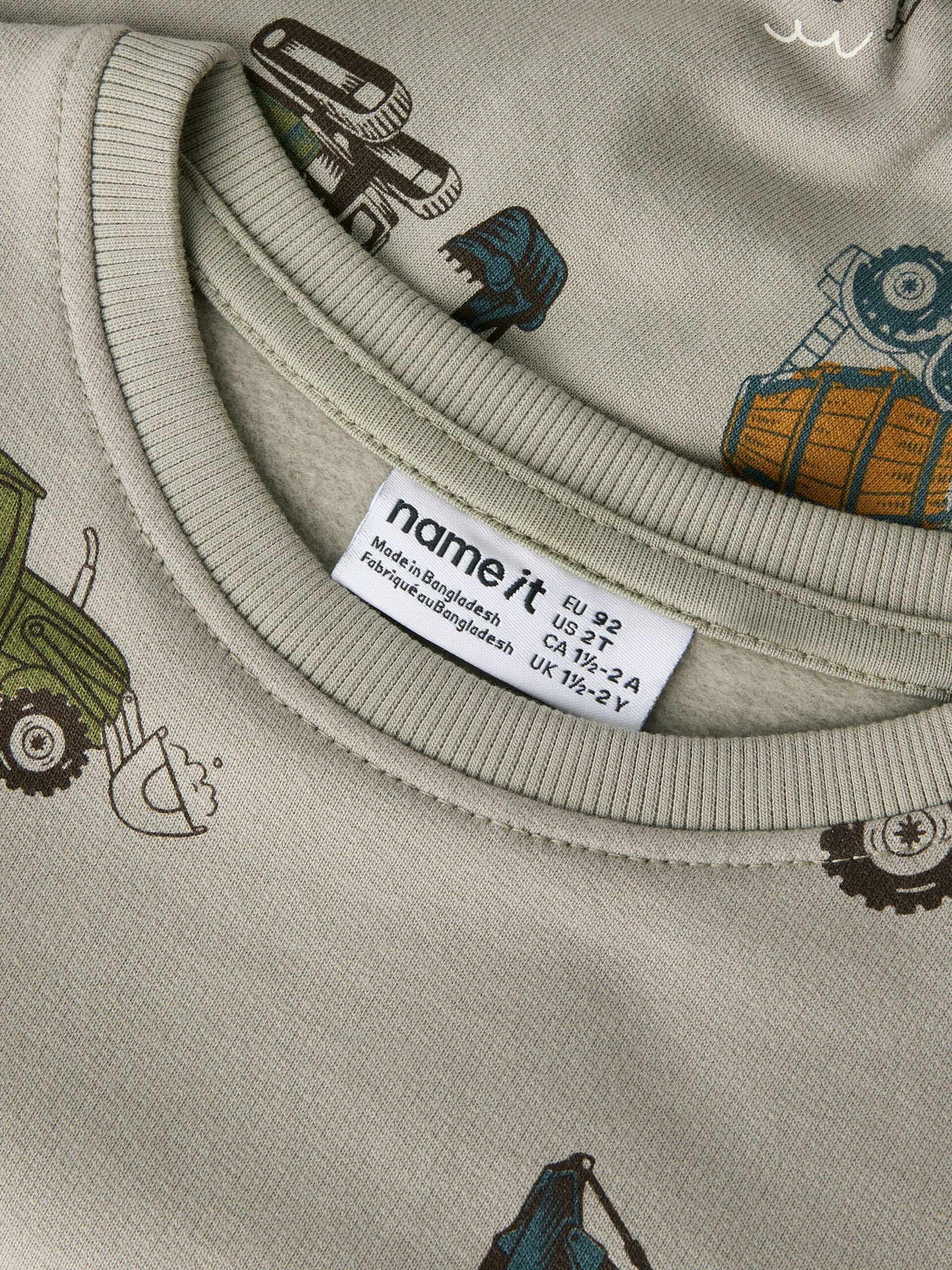 Name It lasten collegepaita, NMMBasil NMMBASIL LS NREG SWE BRU, kuosi vihreä