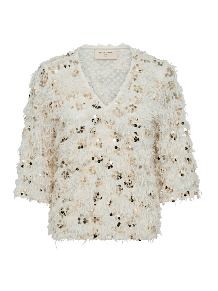 Freequent naisten pusero NOLLA BLOUSE, vaalea beige