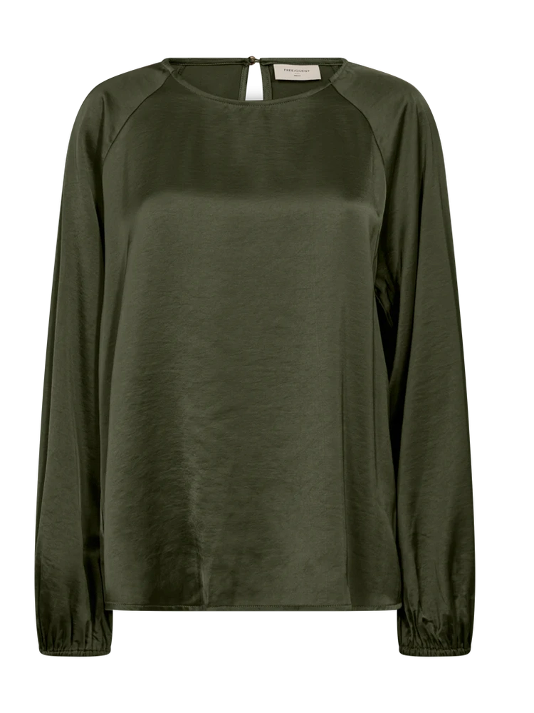 Freequent naisten pusero DOVE BLOUSE, tummanvihreä