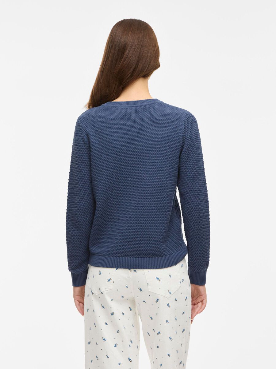 Vila neule, K-VIDALO O-NECK L/S KNIT TOP- NOOS Vintage Indigo