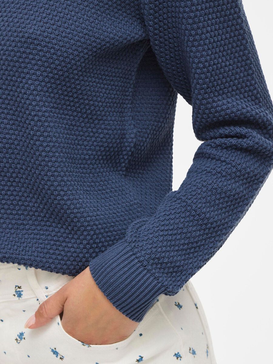 Vila neule, K-VIDALO O-NECK L/S KNIT TOP- NOOS Vintage Indigo