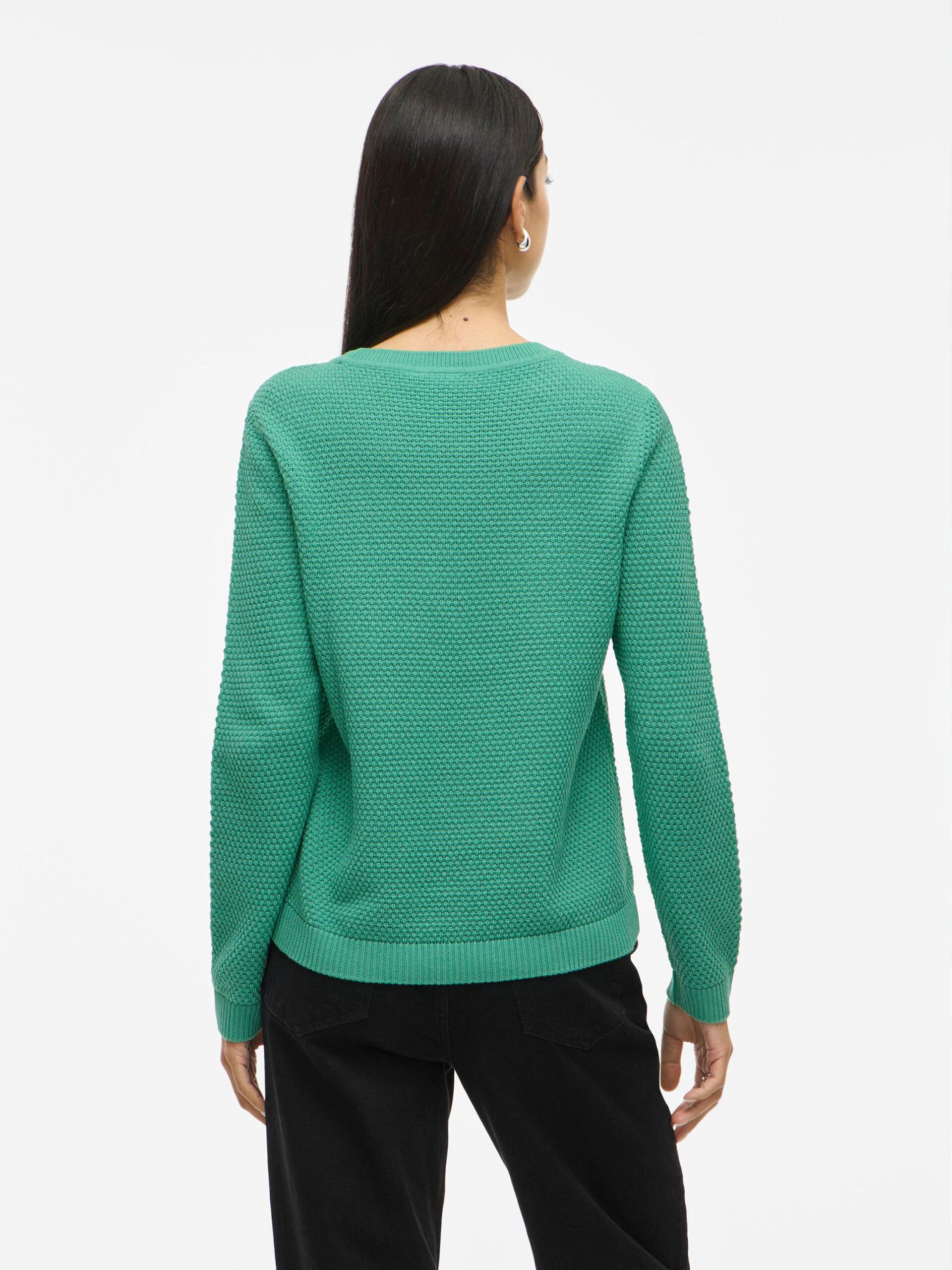 Vila neule,  K-VIDALO O-NECK L/S KNIT TOP- NOOS Winter Green