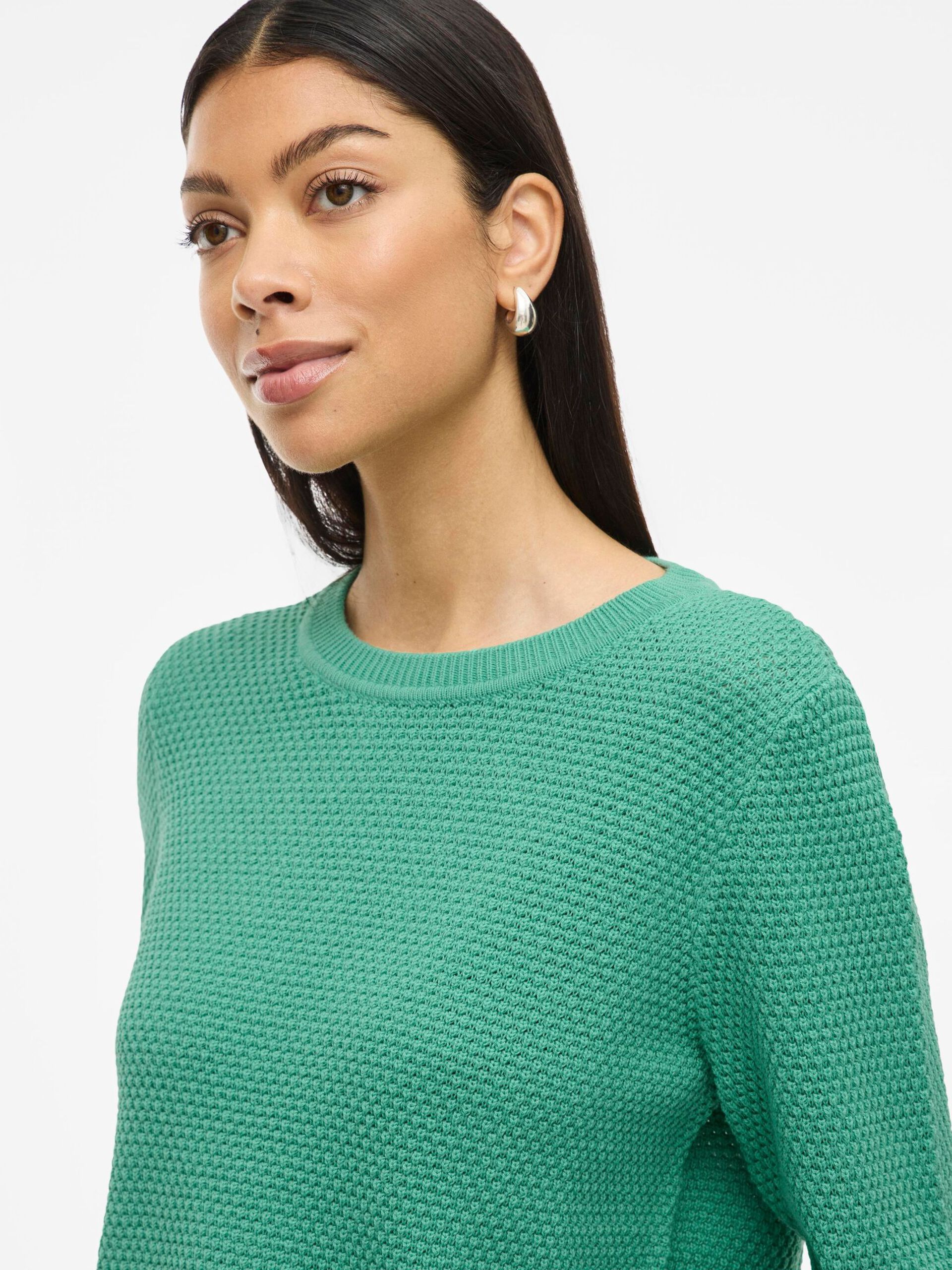 Vila neule,  K-VIDALO O-NECK L/S KNIT TOP- NOOS Winter Green