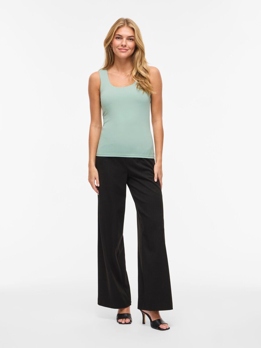 Vila naisten toppi Vikenza U-Neck S/L, Blue Surf