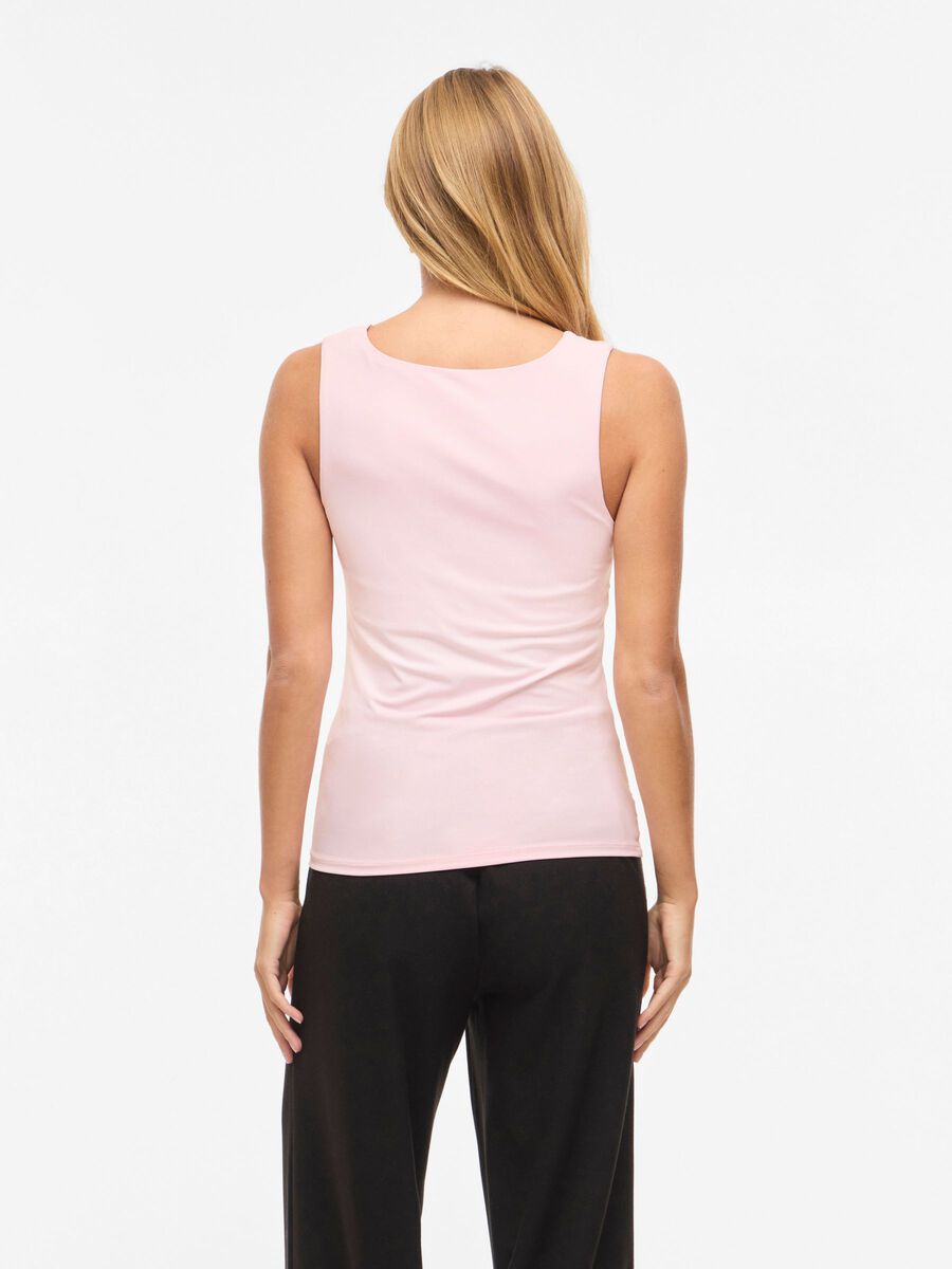 Vila naisten toppi Vikenza U-Neck S/L, Cherry Blossom