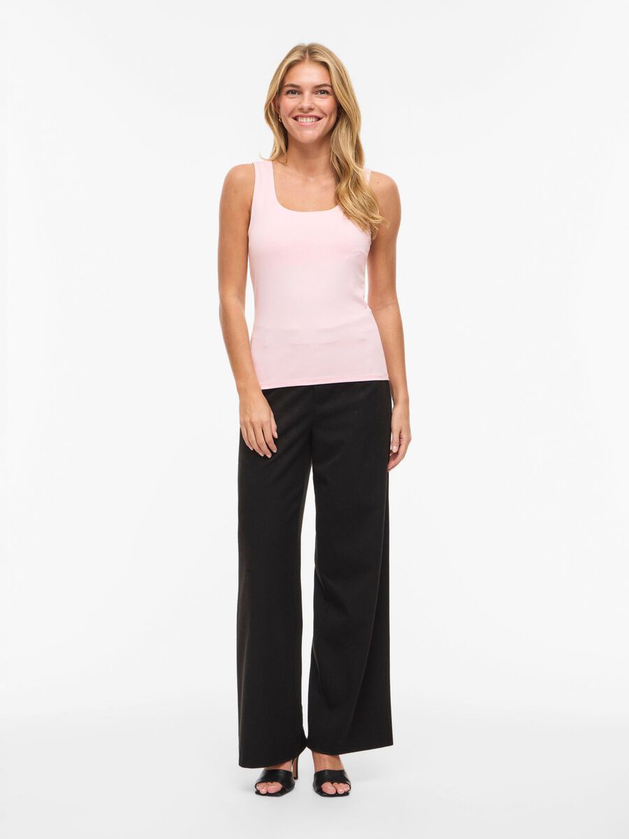 Vila naisten toppi Vikenza U-Neck S/L, Cherry Blossom