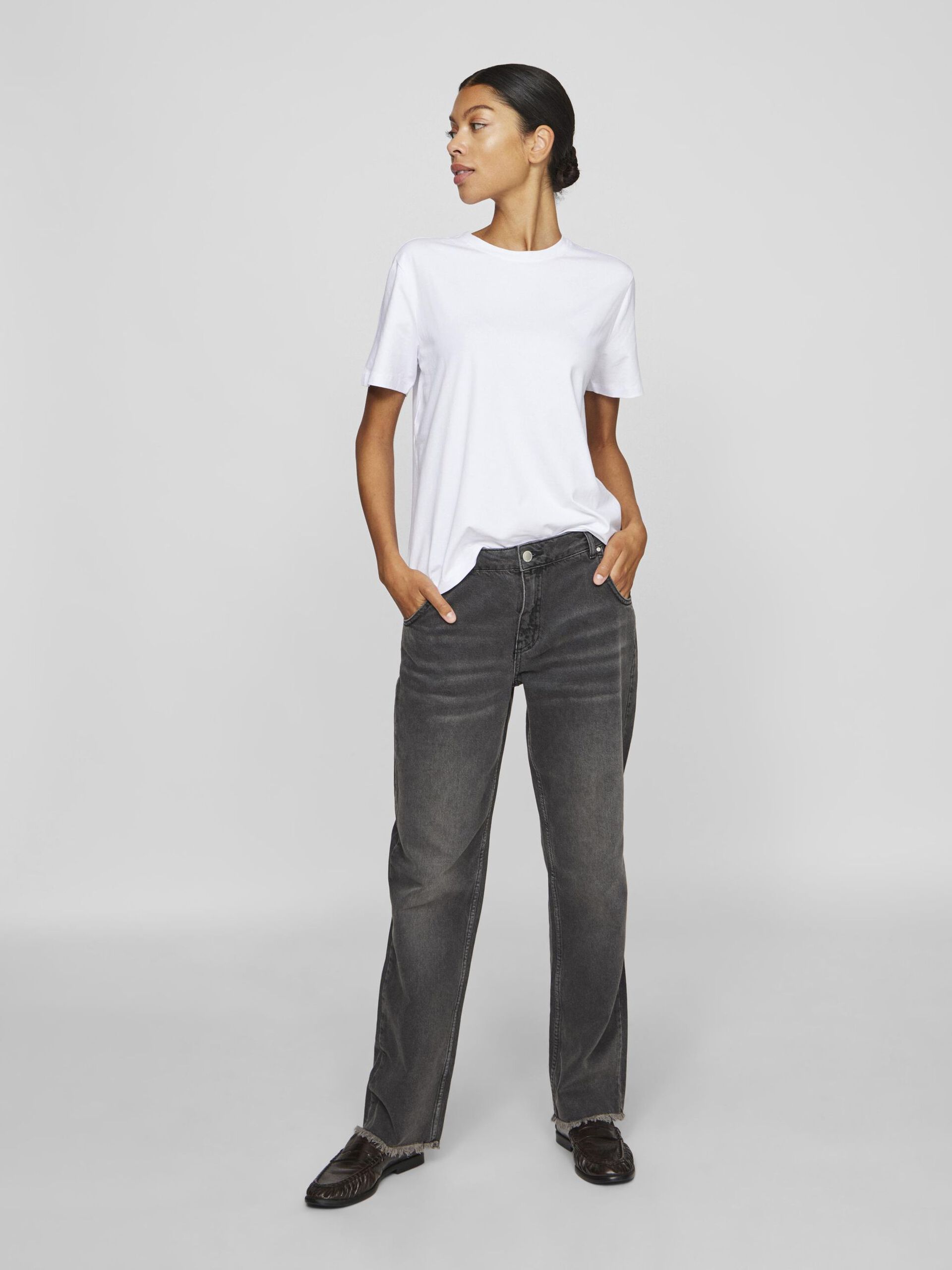 Vila naisten t-paita Vinora S/S T-Shirt, valkoinen