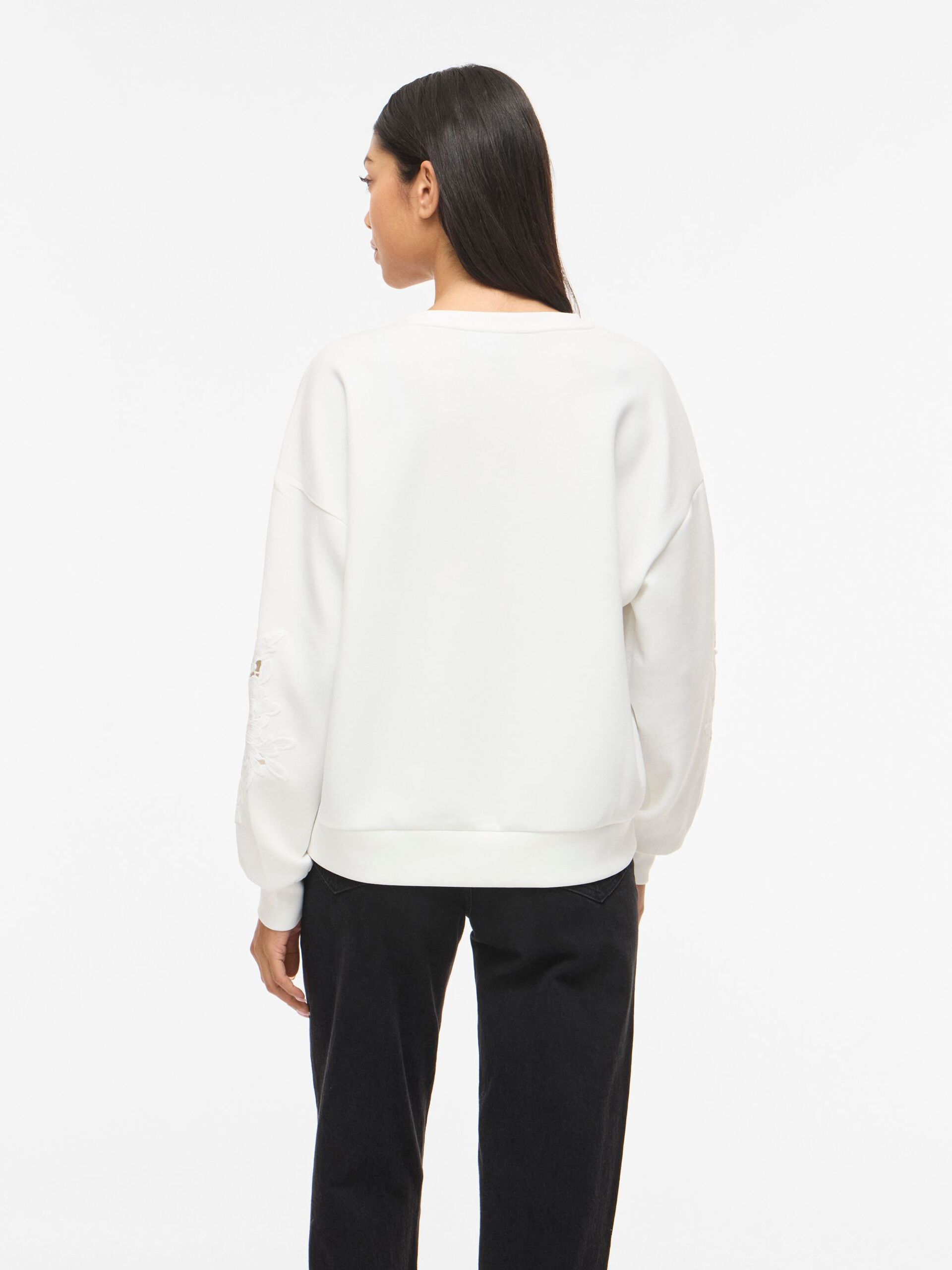 Vila naisten collegepaita VISIFFI O-Neck, Cloud Dancer