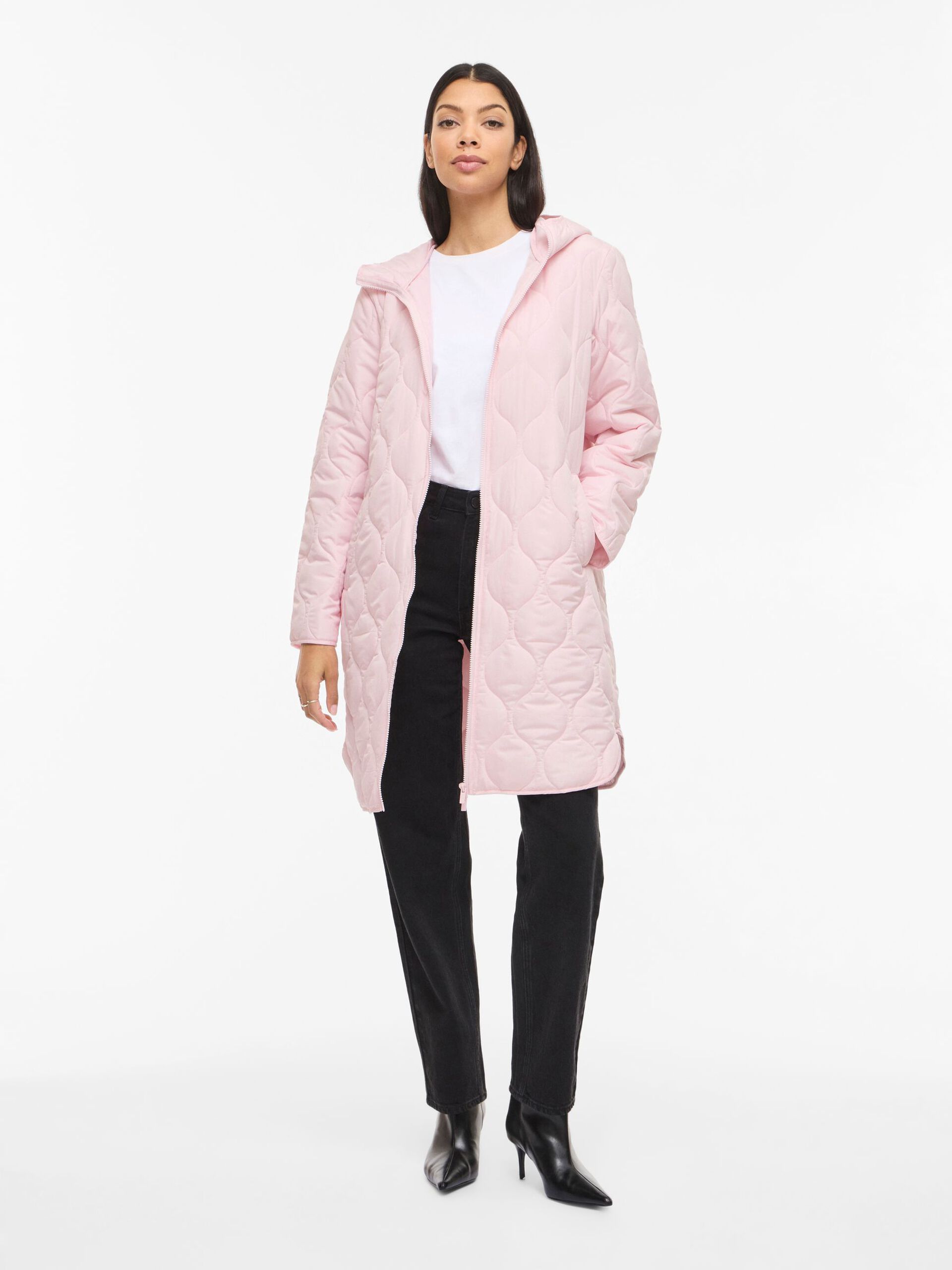 Vila naisten takki VIQUILA L/S Hooded Onion Coat, Ballerina