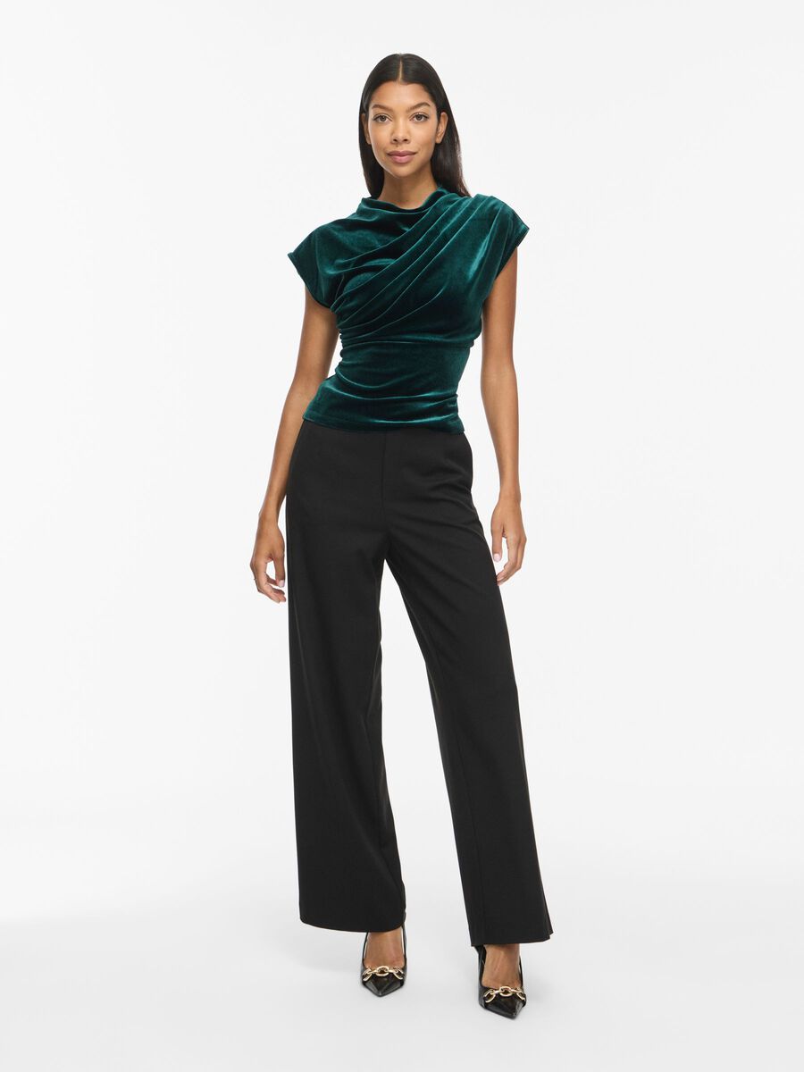 Vila naisten toppi Vilivas High Neck Cap Sleeve Top, Ponderosa Pine