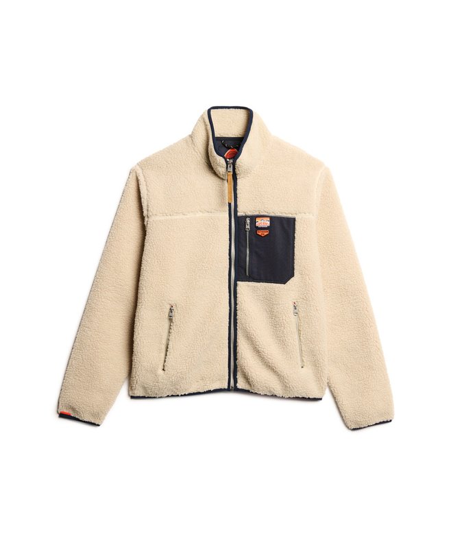 Vintage Retro Full Zip Fleece LUONNONVALKOINEN