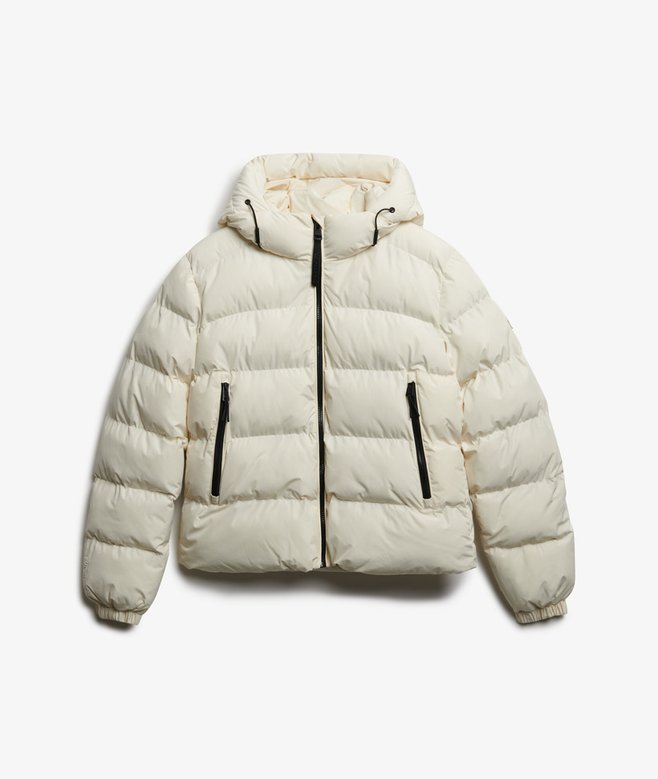 Hooded Sports Puffer Jacket LUONNONVALKOINEN
