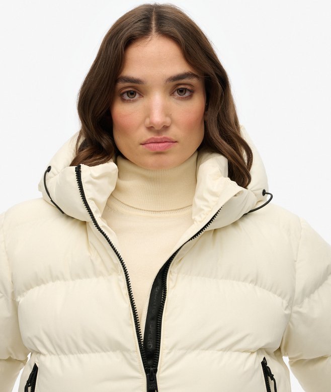 Hooded Sports Puffer Jacket LUONNONVALKOINEN