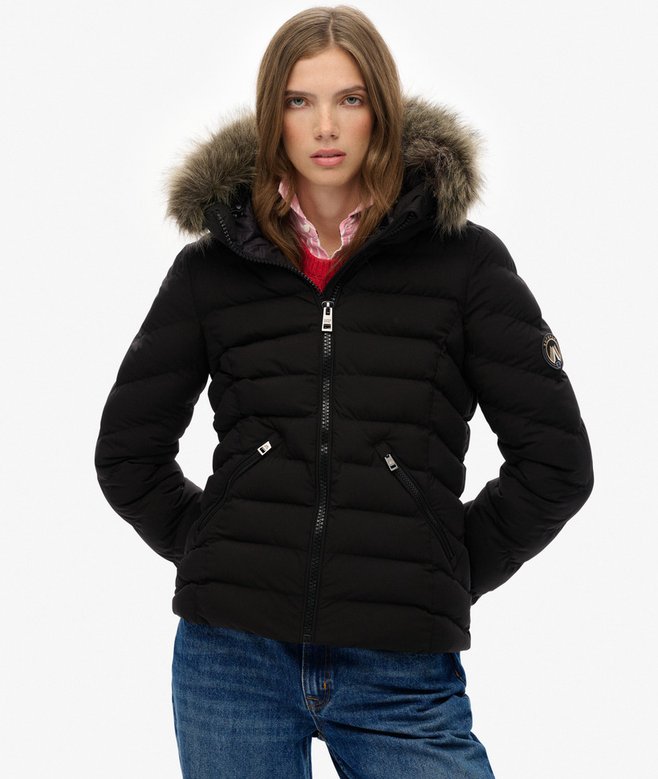 Fuji Faux Fur Hood Padded Jkt MUSTA