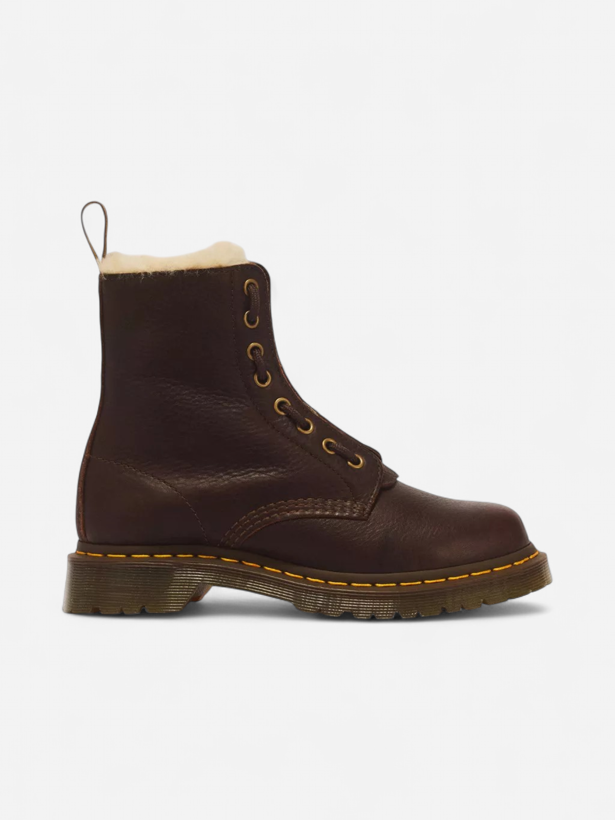 Dr. Martens naisten maiharit 1460 Faux Fur Lined Leather Lace Up, ruskea - Kekäle.fi