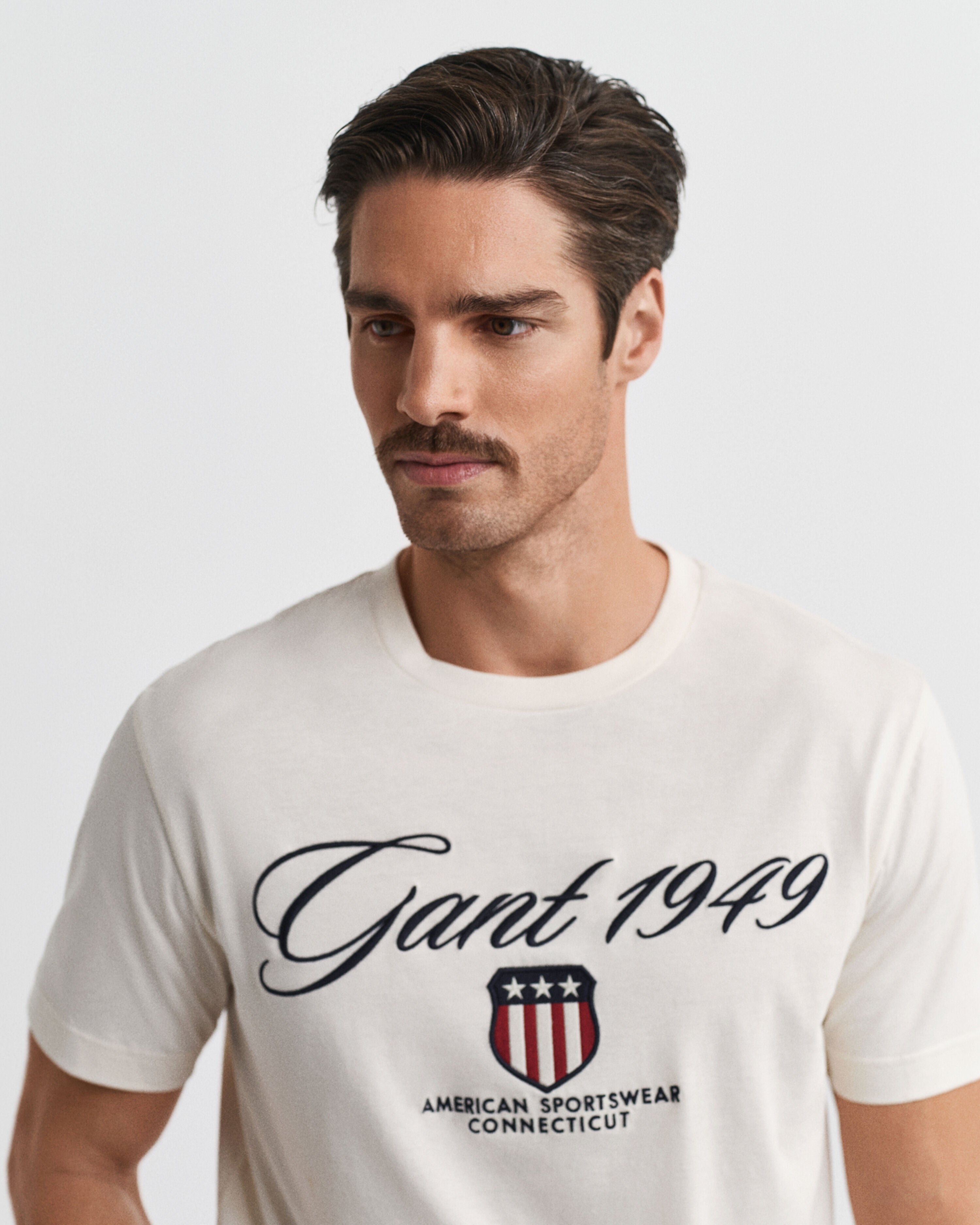Gant miesten t-paita Graphic SS t-shirt, luonnonvalkoinen