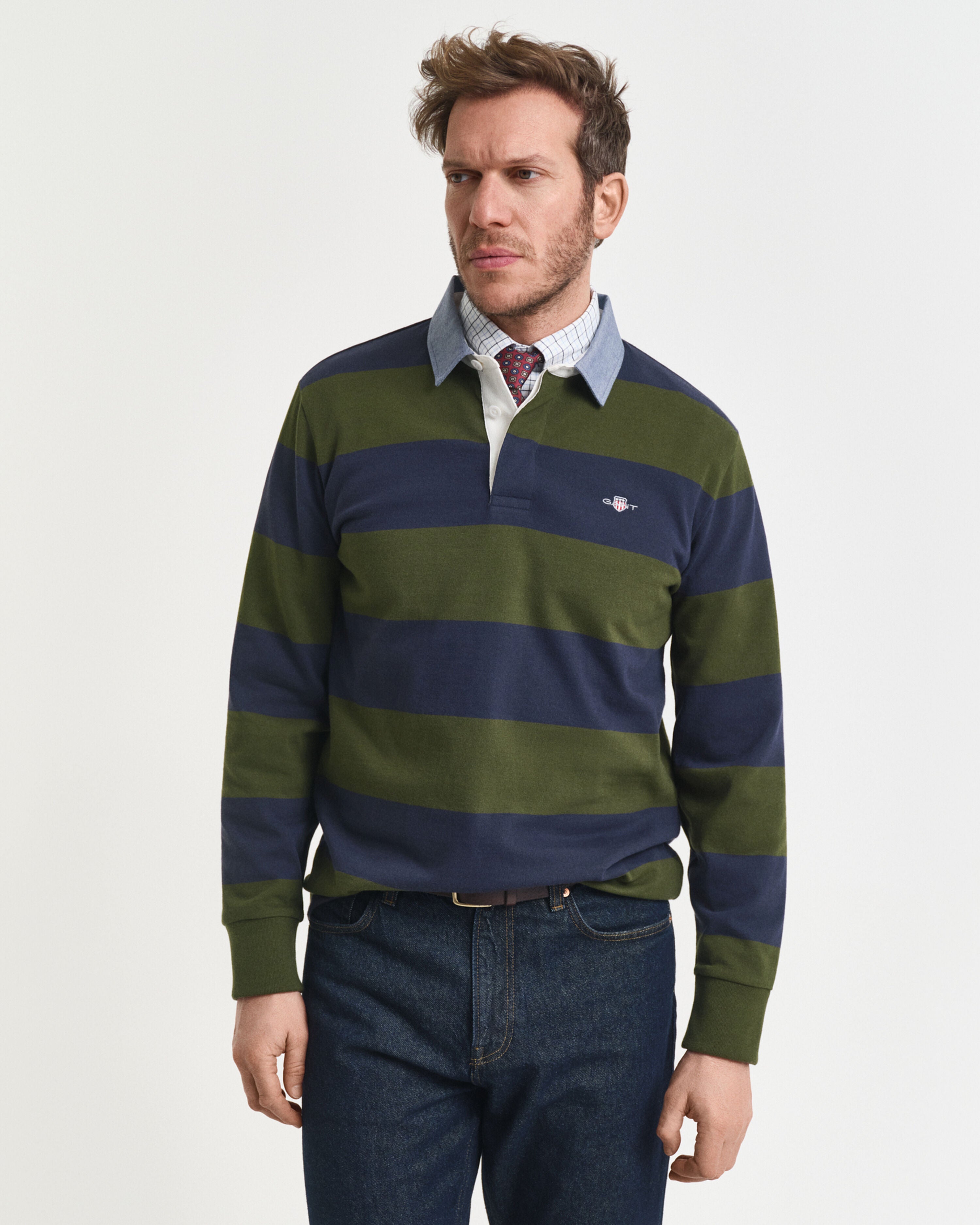 REG CHAMBRAY HEAVY RUGGER RAIDALLINEN VIHREÄ