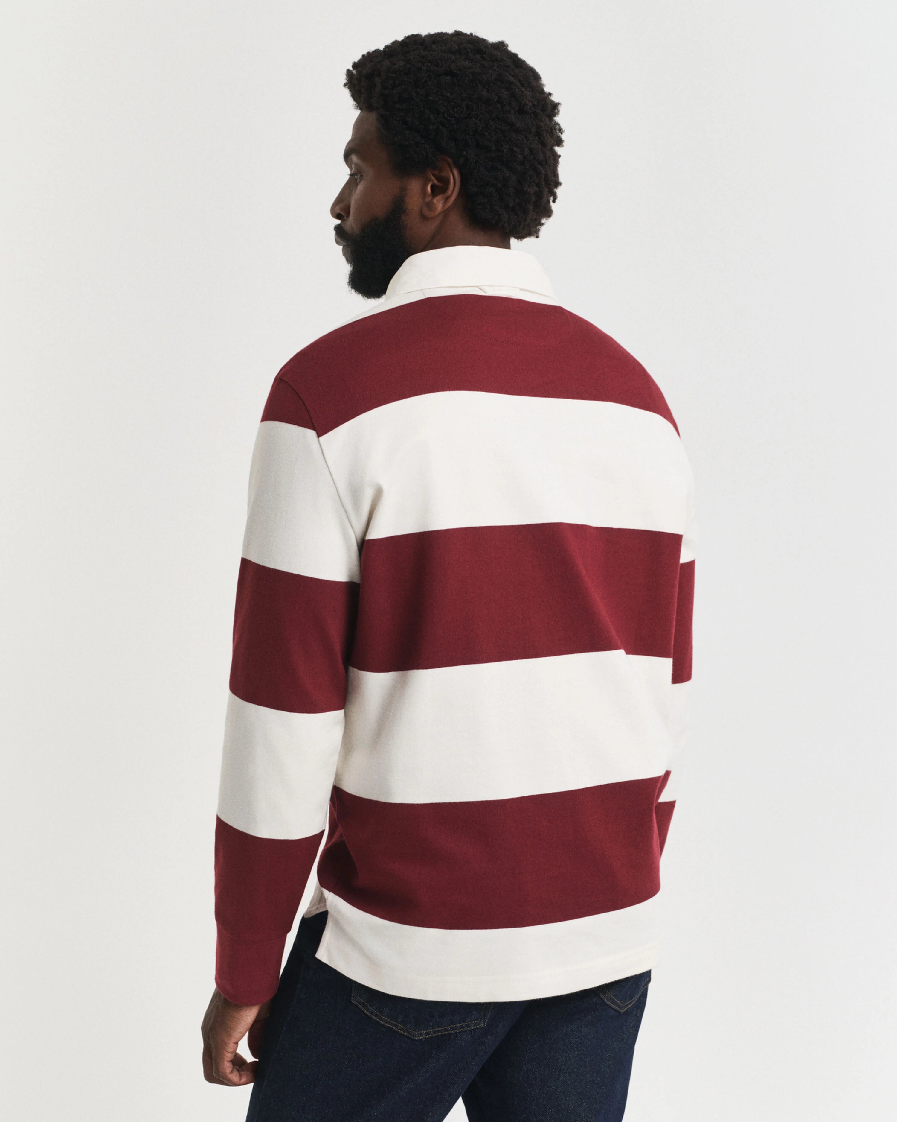 Gant miesten paita Striped Heavy Rugger, viininpunainen