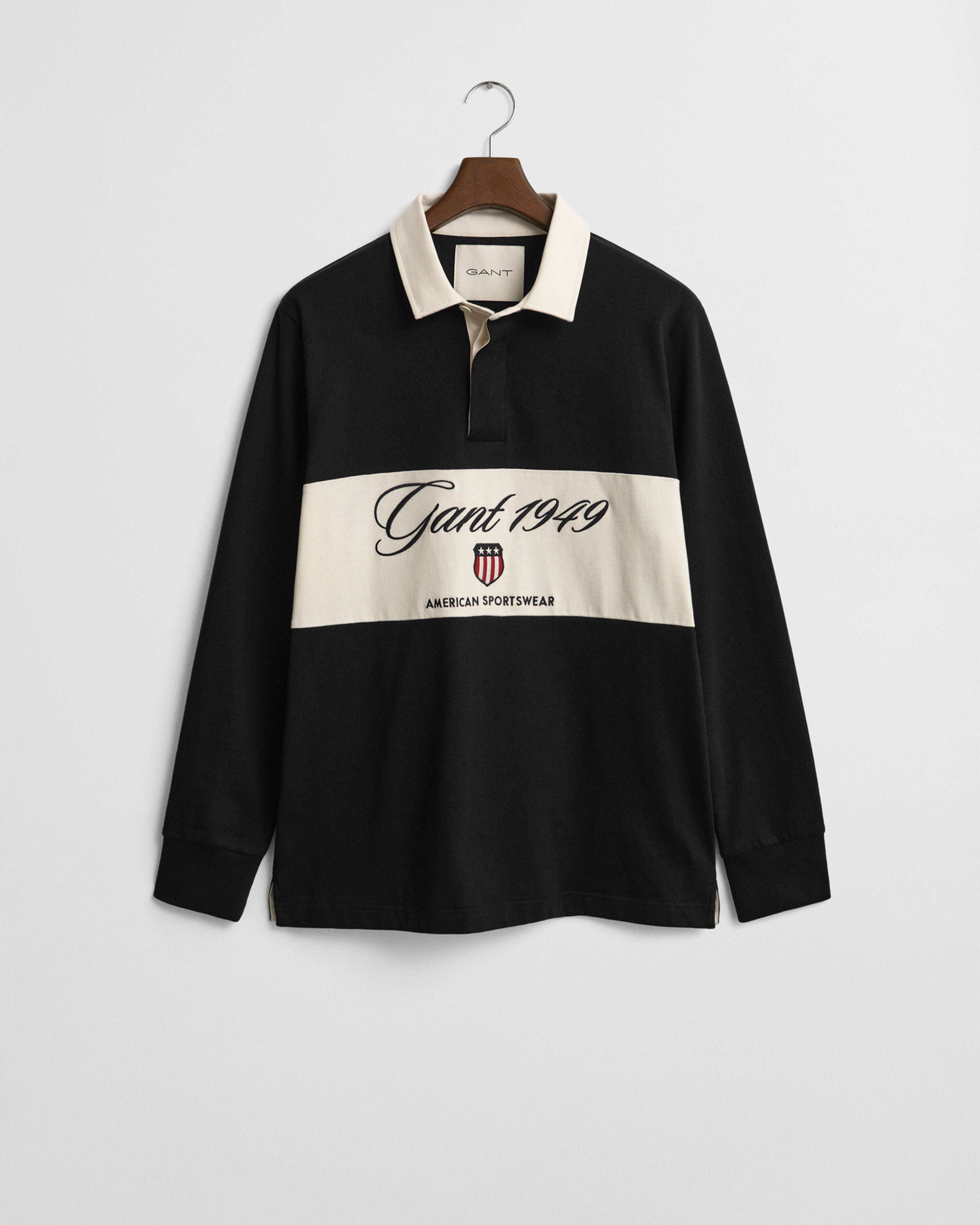 Gant miesten paita Blocked Heavy Rugger, musta