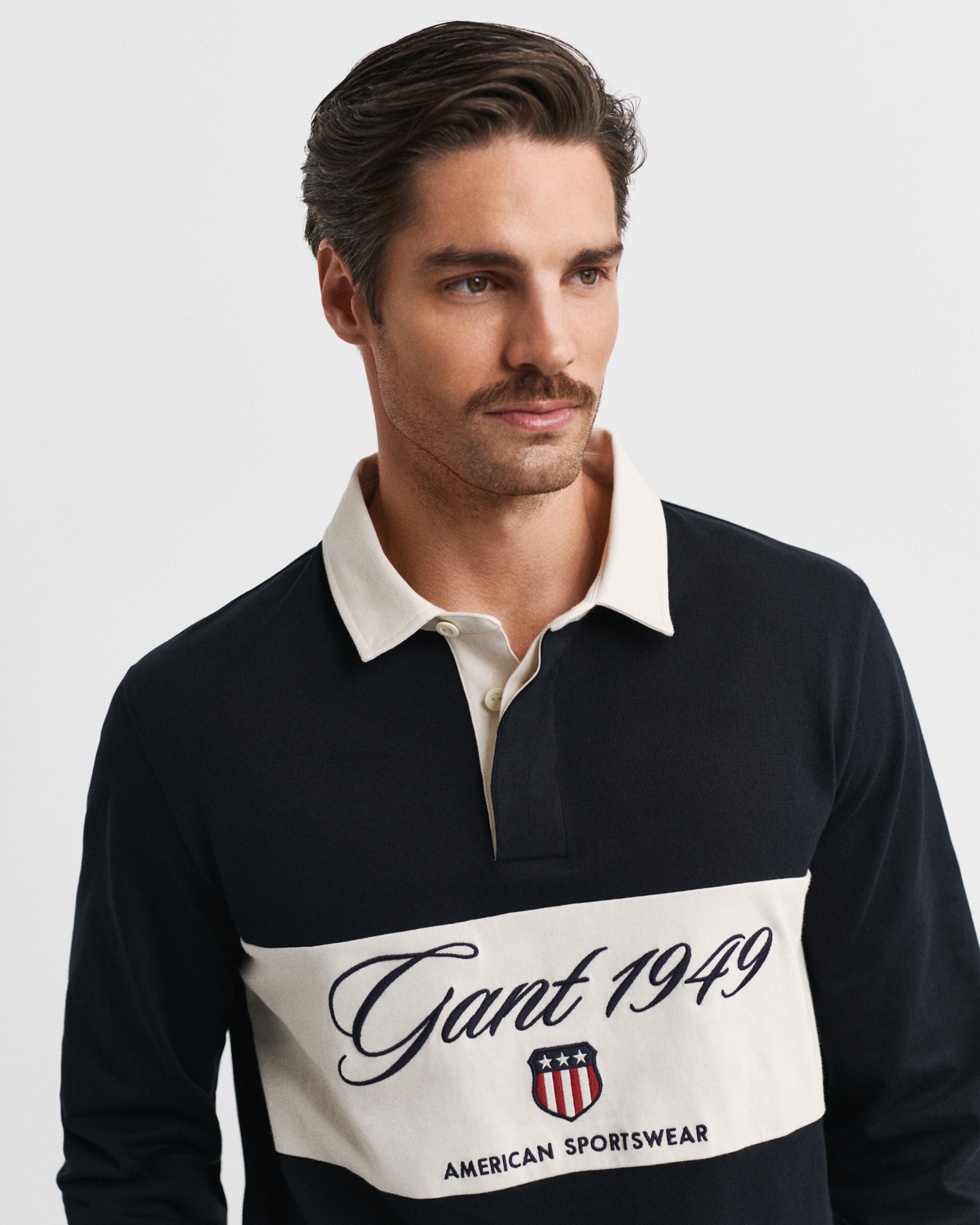 Gant miesten paita Blocked Heavy Rugger, musta