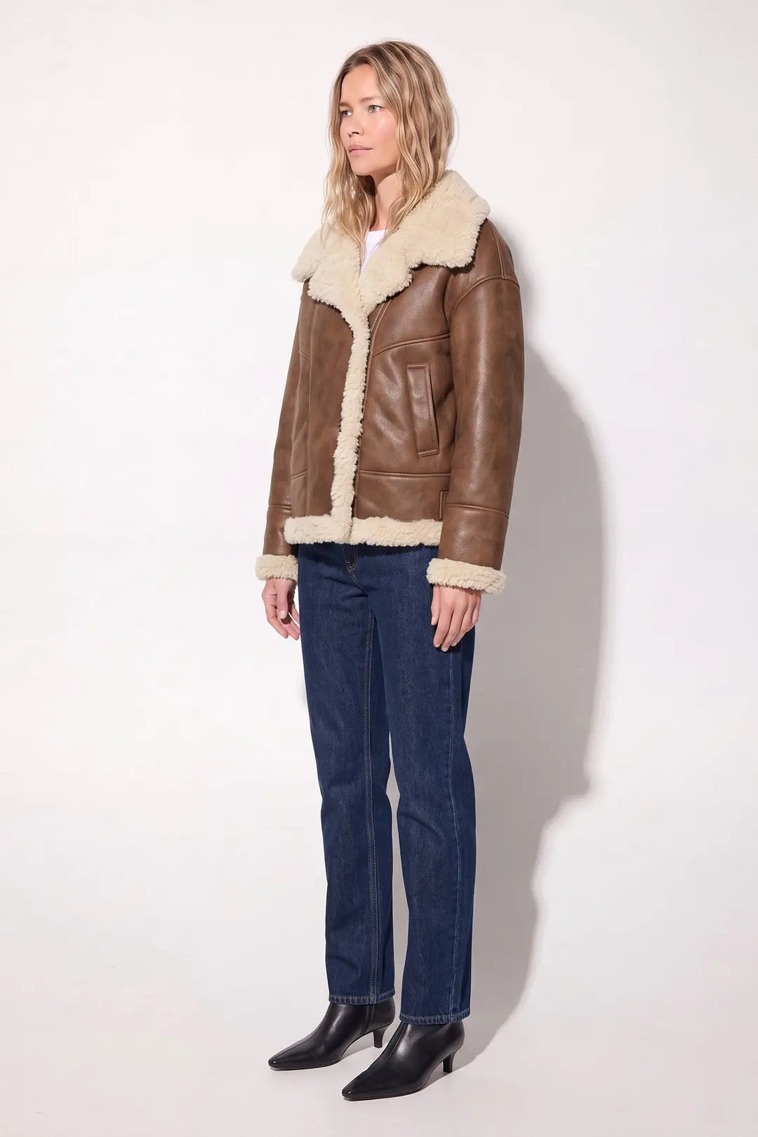 Saki naisten nahkatakki Bliss Jacket, konjakinruskea