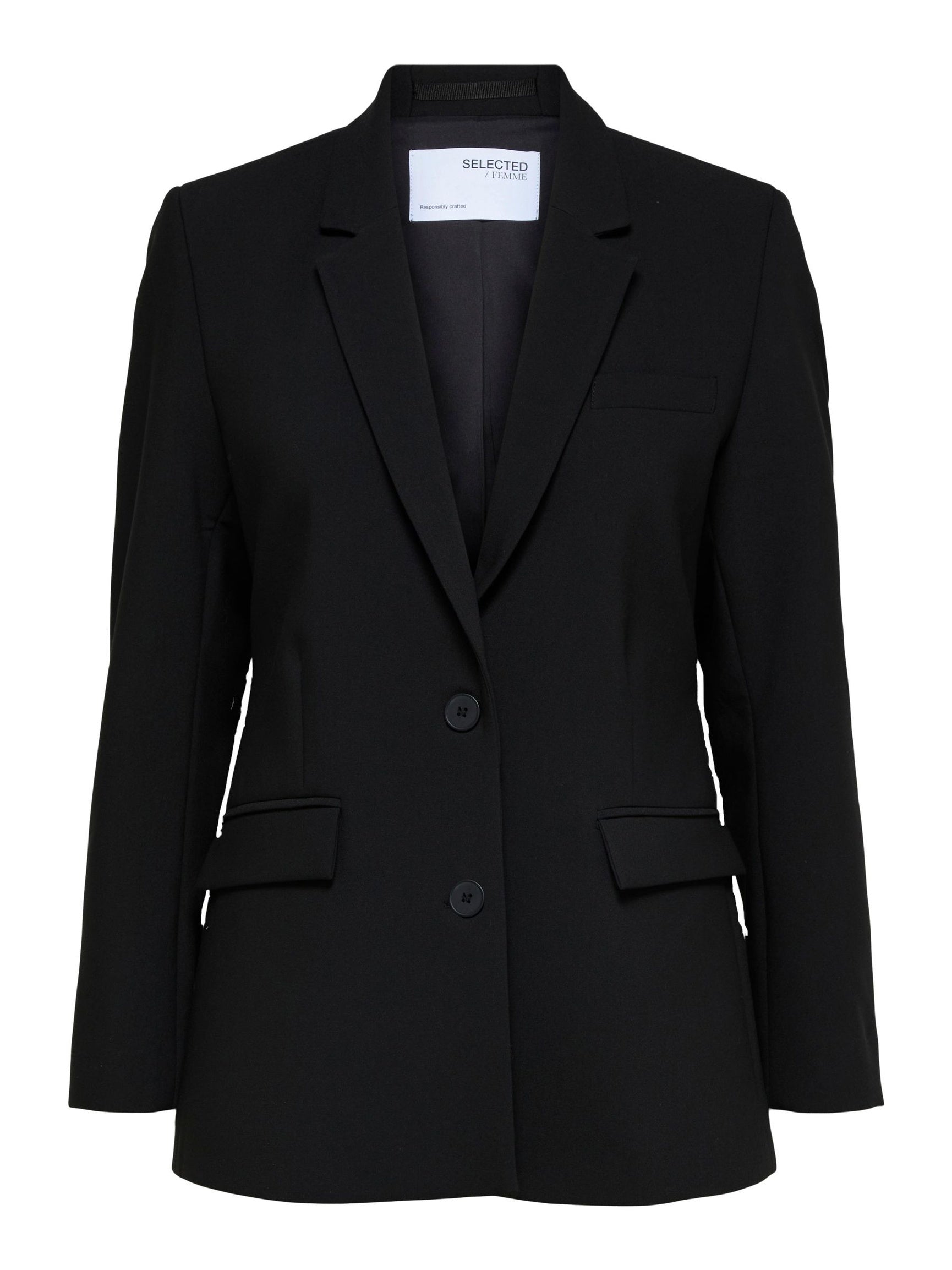 Selected Femme naisten bleiseri Classic Single-Breasted Blazer, musta