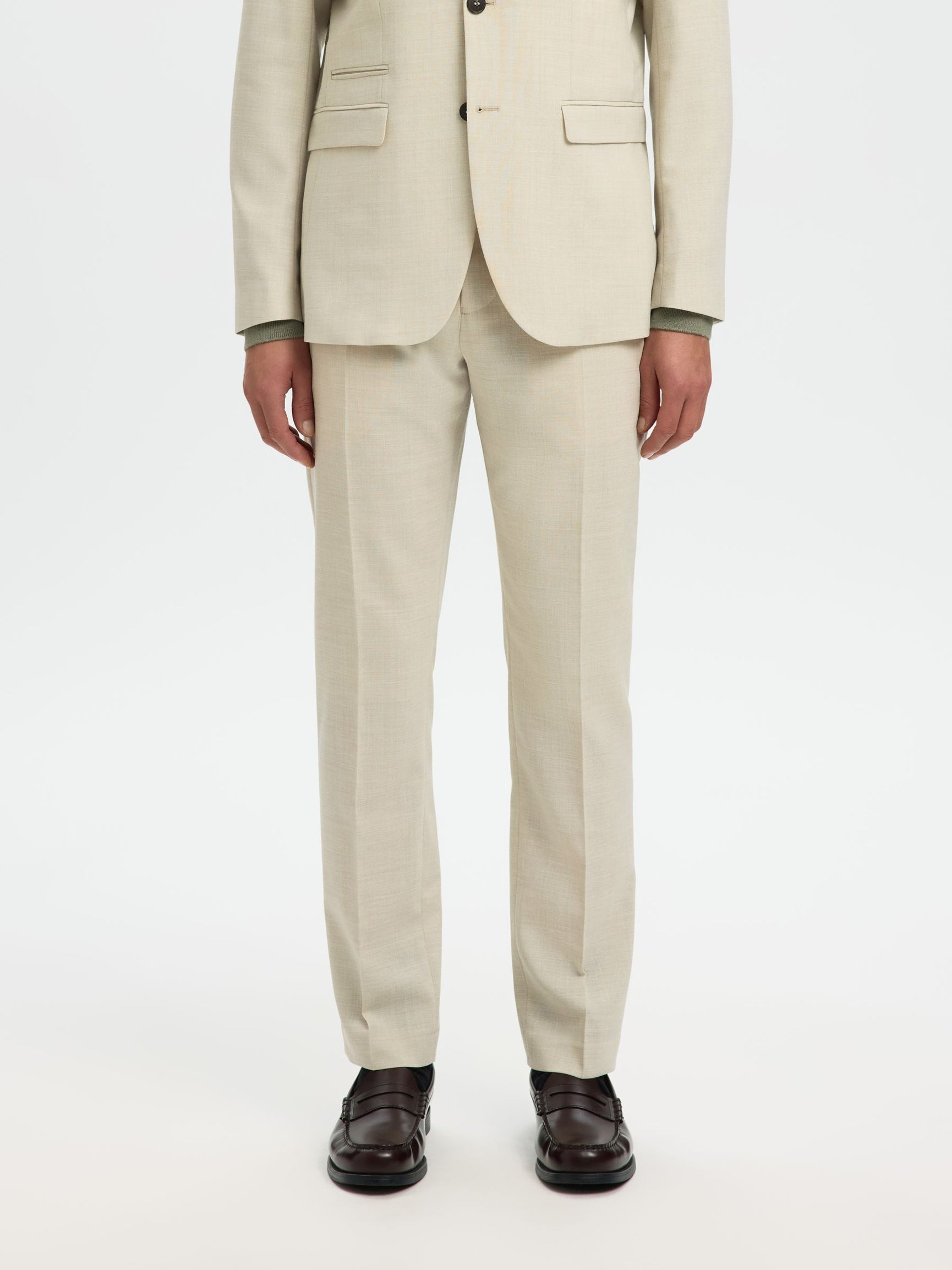 Selected miesten Suorat housut SLHSlim-Oasis Linen, Egret