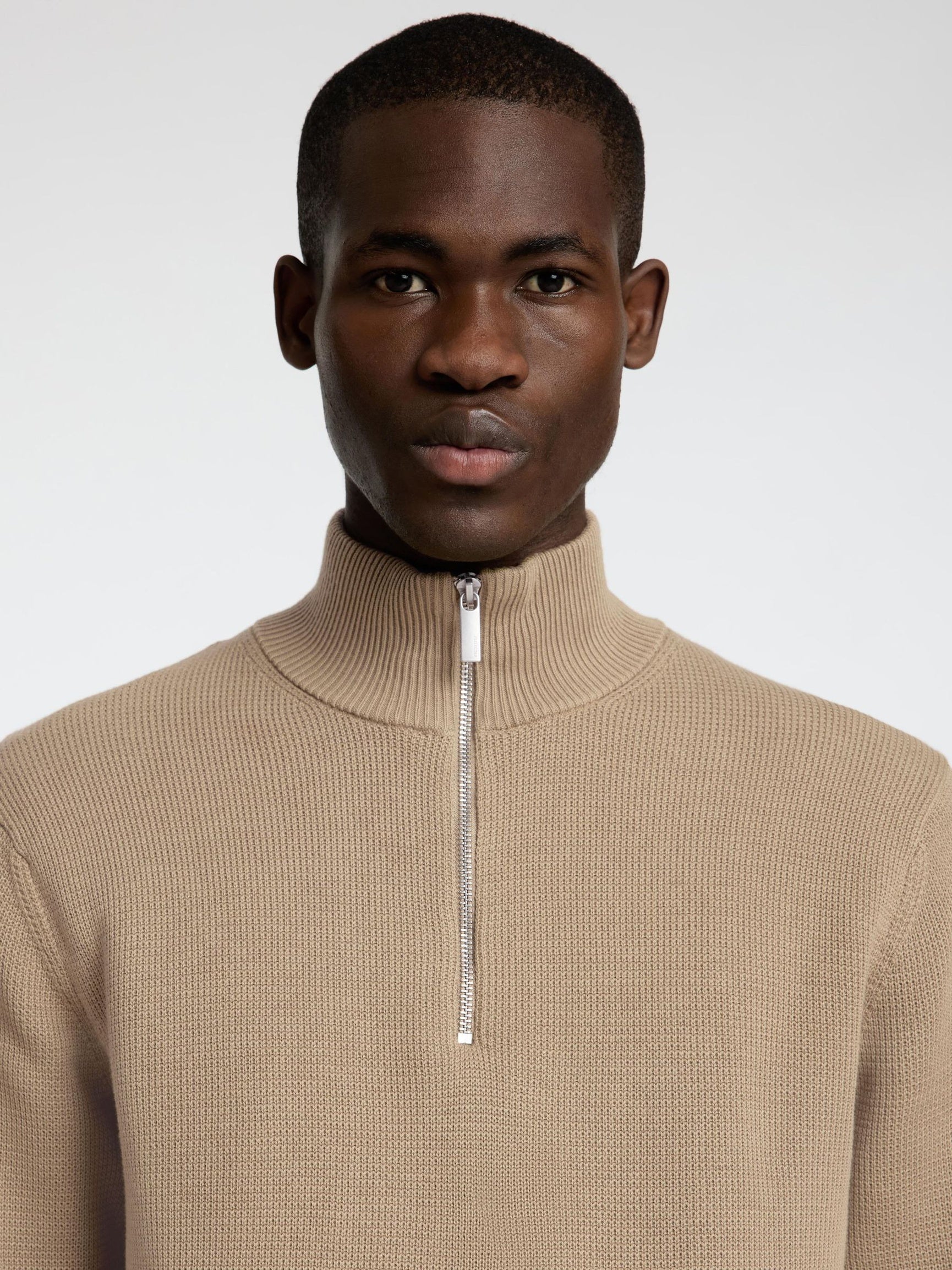 Selected Miesten Neulepusero DANE LS KNIT STRUCTURE HALF ZIP, Kelp