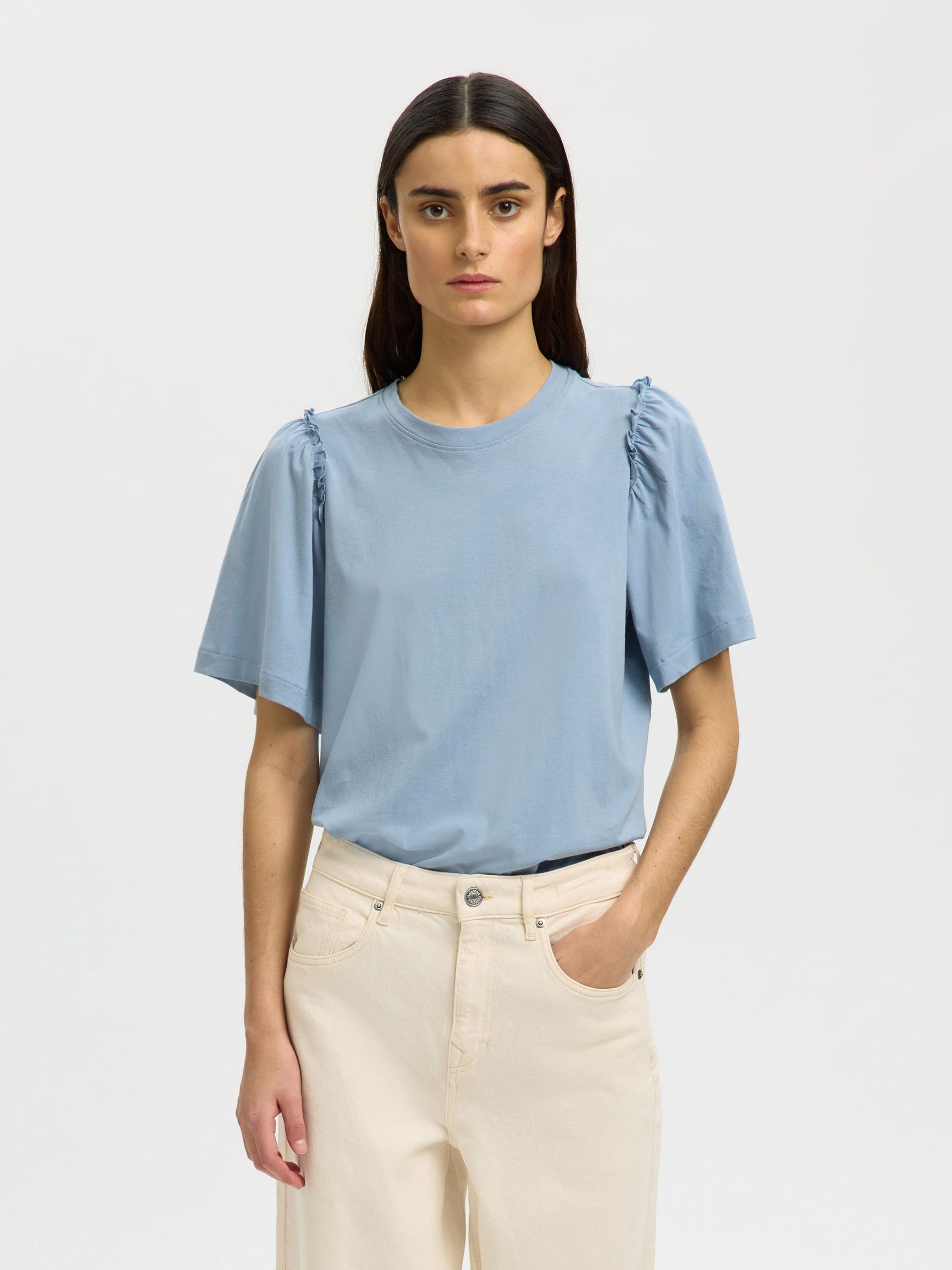 Selected Femme naiset T-paita Penelope, Dusty Blue